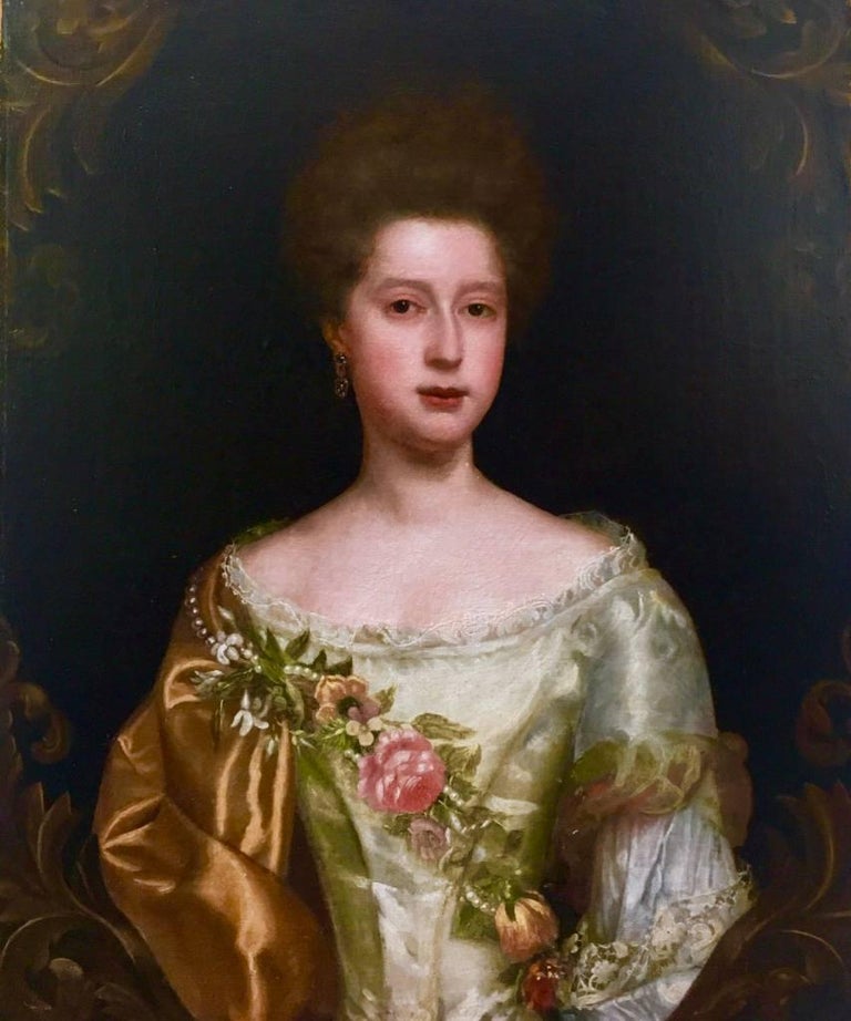 Thomas Bardwell Portrait of a Lady with Pearl and Flower Garland