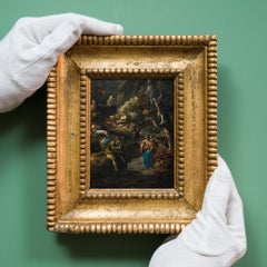 A Small Old Painting Called Rocky Path With Figures