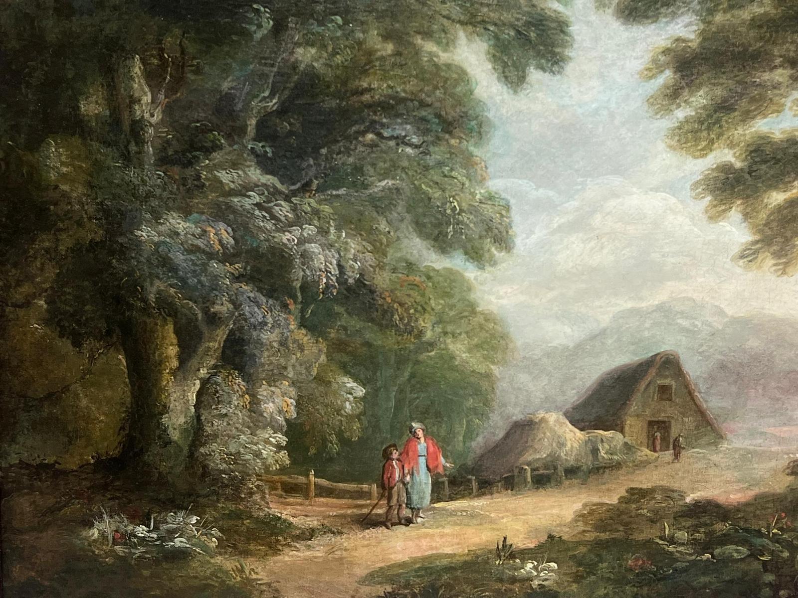 Wooded Landscape with Figures
by Thomas Barker of Bath (British 1769-1847)
oil on canvas, framed
framed: 22.5 x 26 inches
canvas: 14 x 17.5 inches
inscribed verso
provenance: private collection, England
condition: very good and sound condition