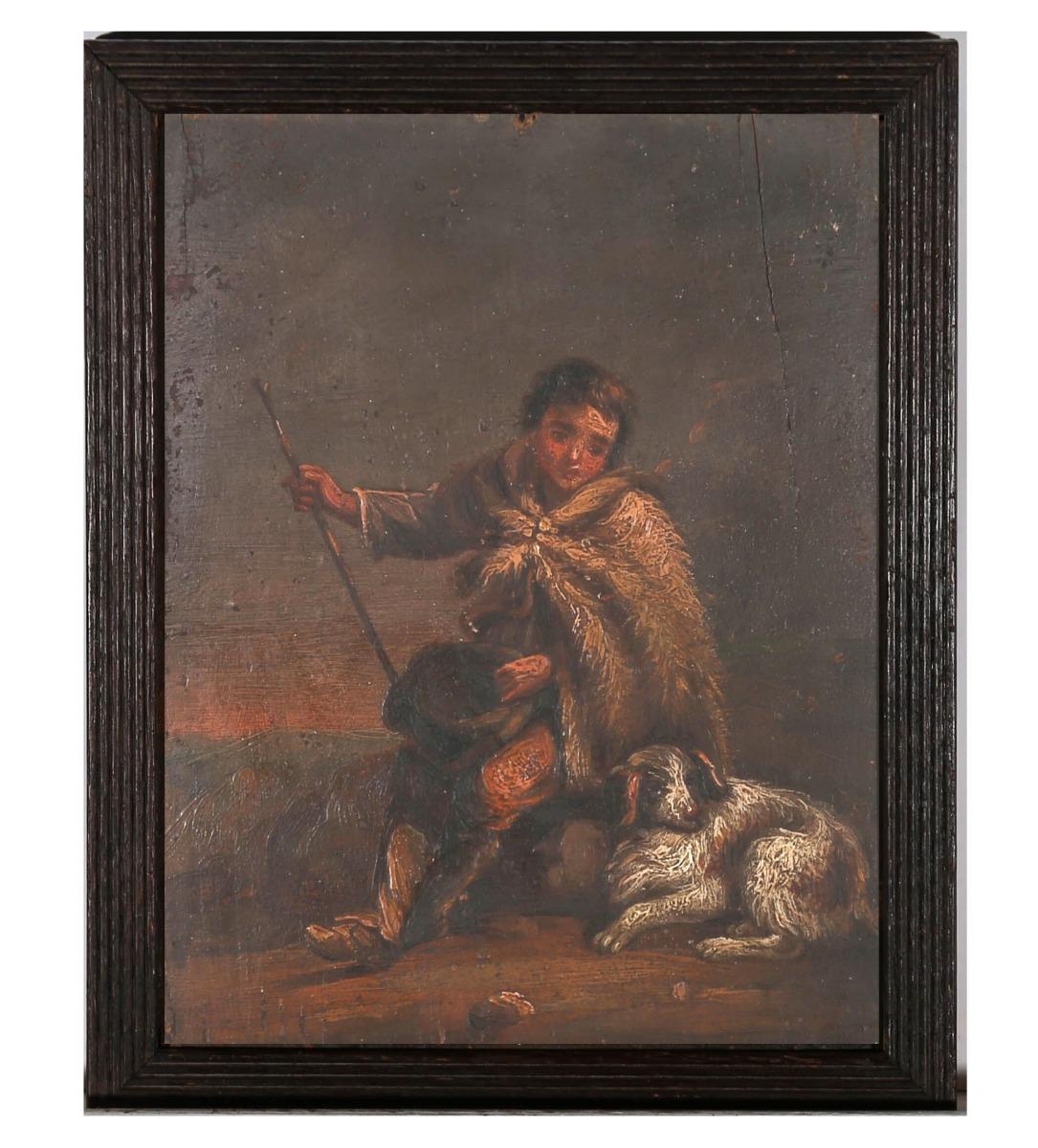 Manner of Thomas Barker of Bath (1769-1847)- 19thC Oil, Shepherd Boy And His Dog 3