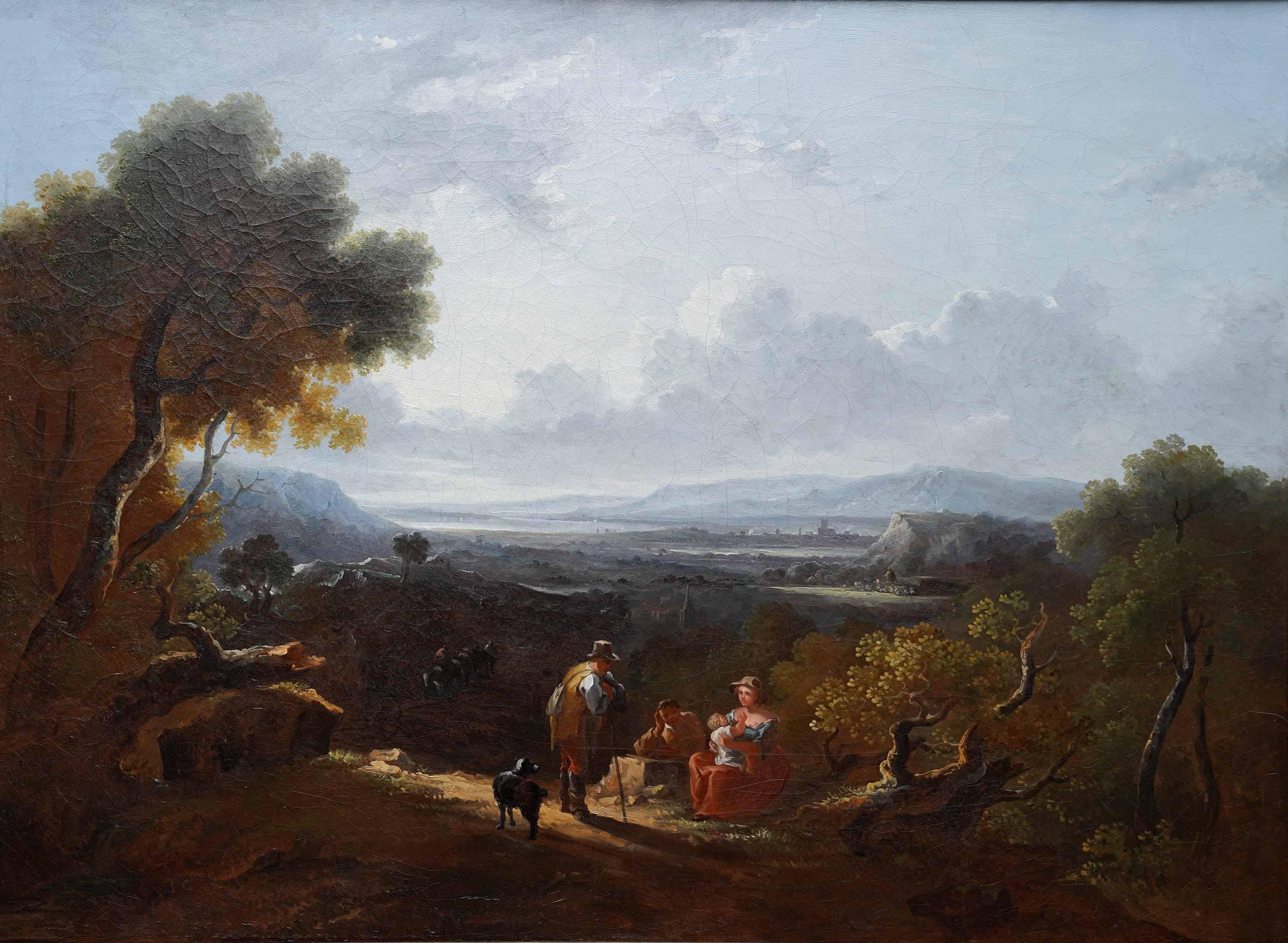 View from Leckhampton Hill with Gloucester - British Old Master art oil painting For Sale 7
