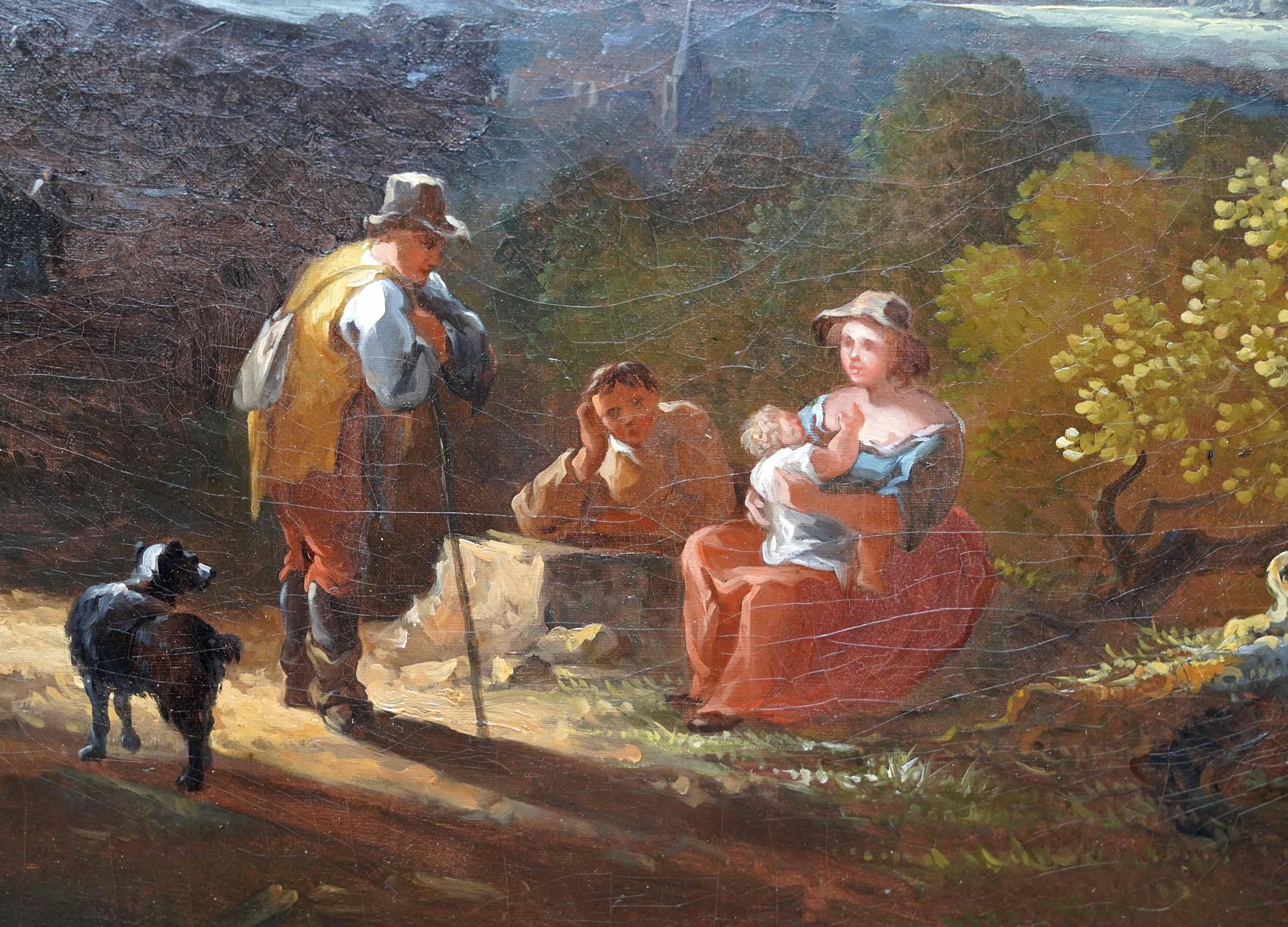 View from Leckhampton Hill with Gloucester - British Old Master art oil painting For Sale 1