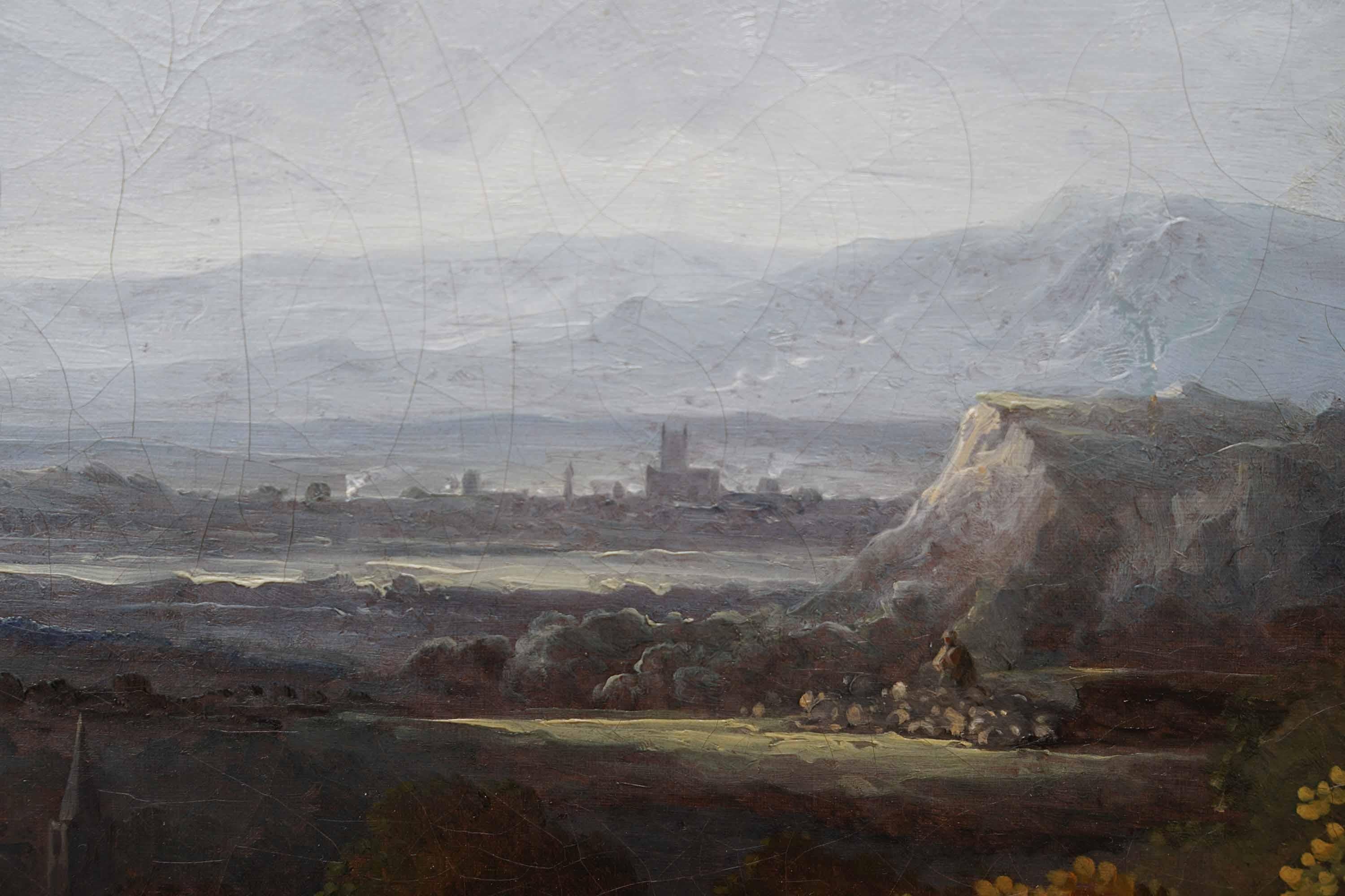 View from Leckhampton Hill with Gloucester - British Old Master art oil painting For Sale 3