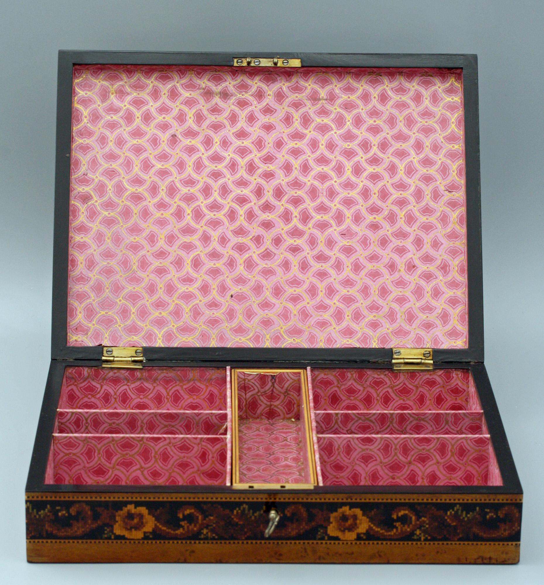 Thomas Barton Exceptional Tunbridge Ware Wooden Box, 19th Century 1