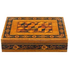 Thomas Barton Exceptional Tunbridge Ware Wooden Box, 19th Century