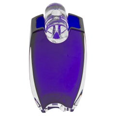 Thomas Bastide Baccarat France Crystal Oceanie Cobalt Collar Vase