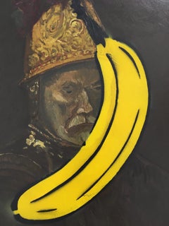 "Mann mit Goldhelm"  Unique Artwork by Bananensprayer Signed and Dated