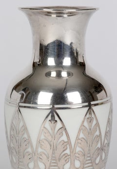 Thomas Bavaria Art Deco Silver Overlay Porcelain Vase