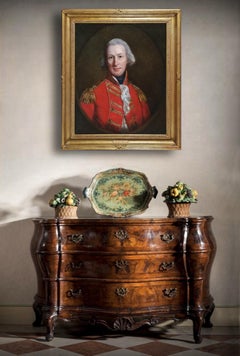 Antique Portrait of Gentleman Officer, Signed & Dated 1796 by Thomas Beach Oil on canvas