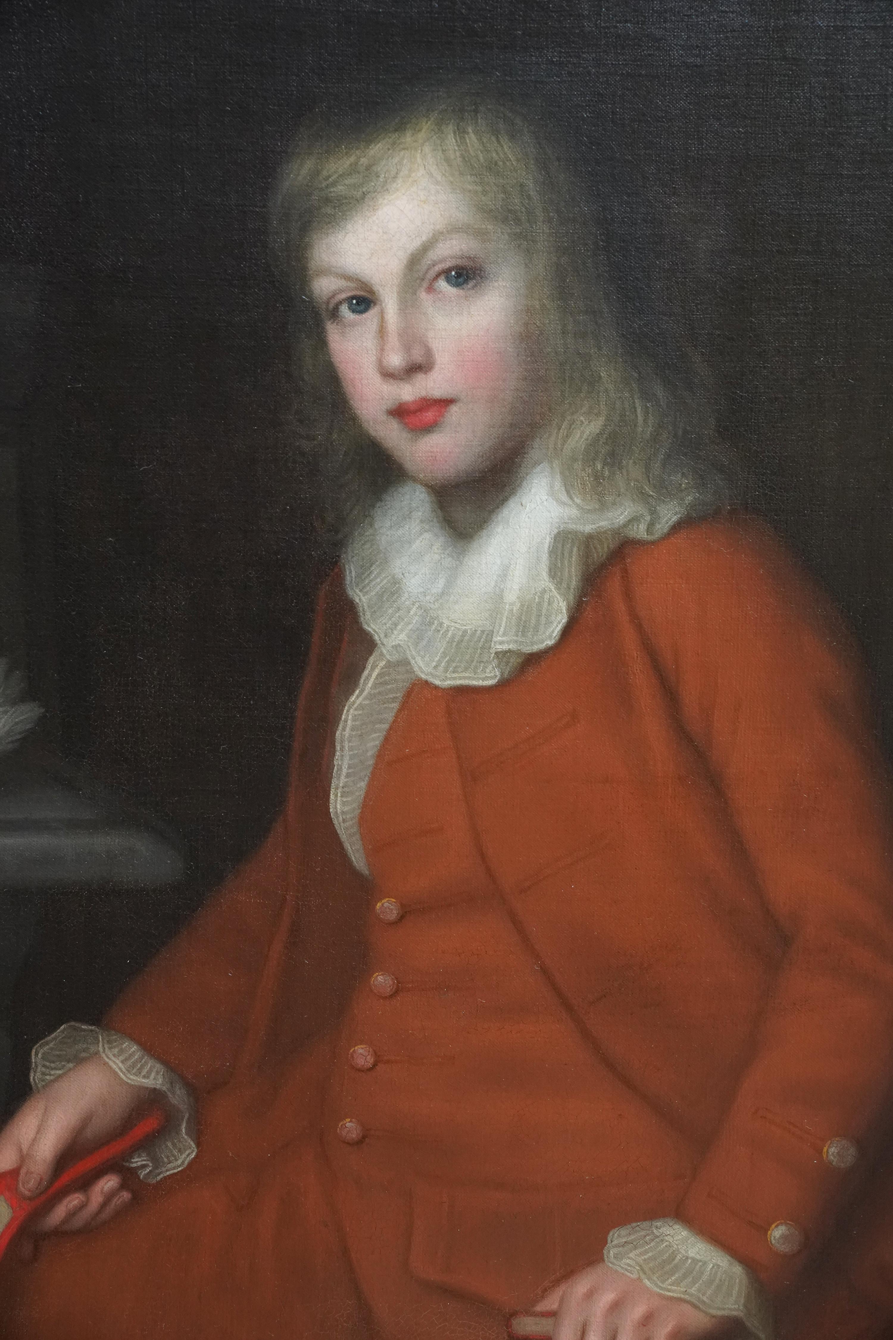 This lovely British 18th century Old Master oil painting is attributed to the manner of Thomas Beach. The sitter is Robert Monypenny (1771-1834) aged seven. He is the youngest son of James Monypenny of Maytham estate and brother to Silvestra. It was