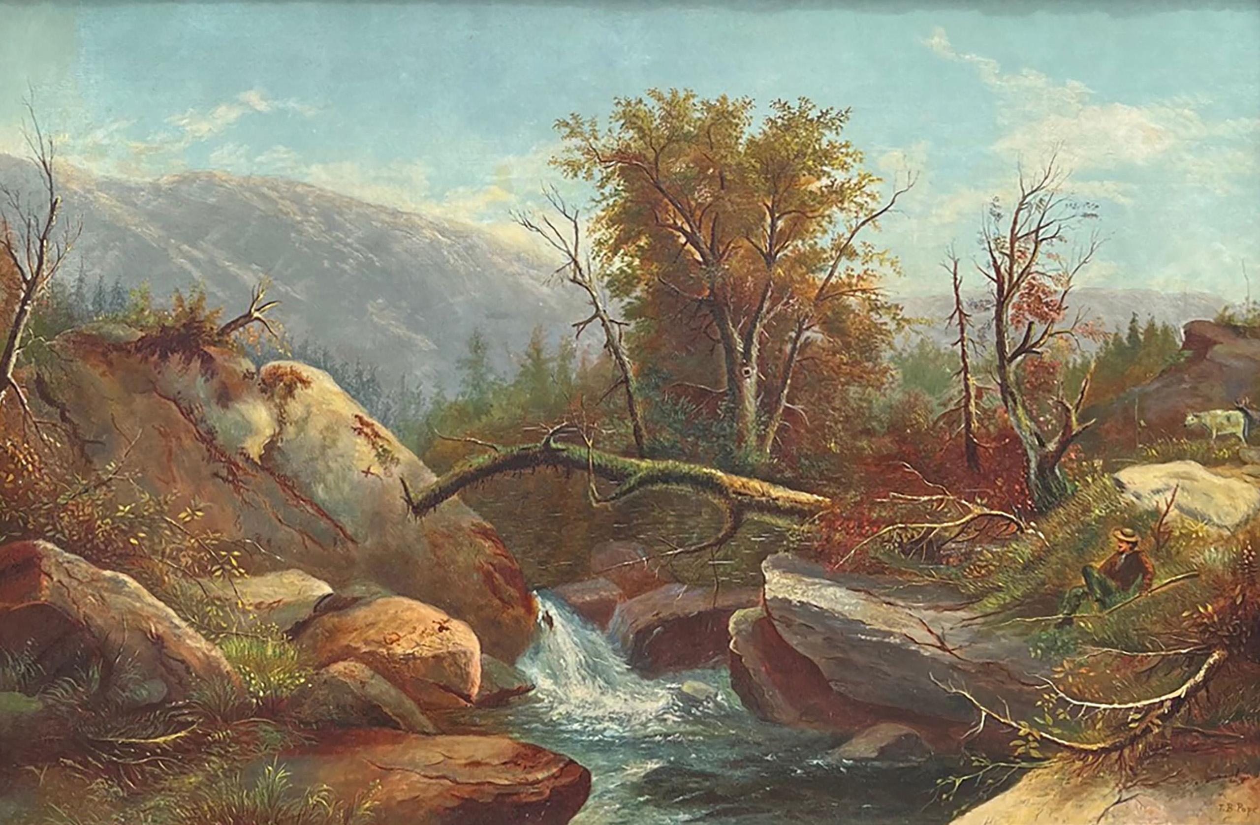 Newburgh by Hudson River School Artist Thomas B. Pope (American, 1834-1891) - Painting by Thomas Benjamin Pope