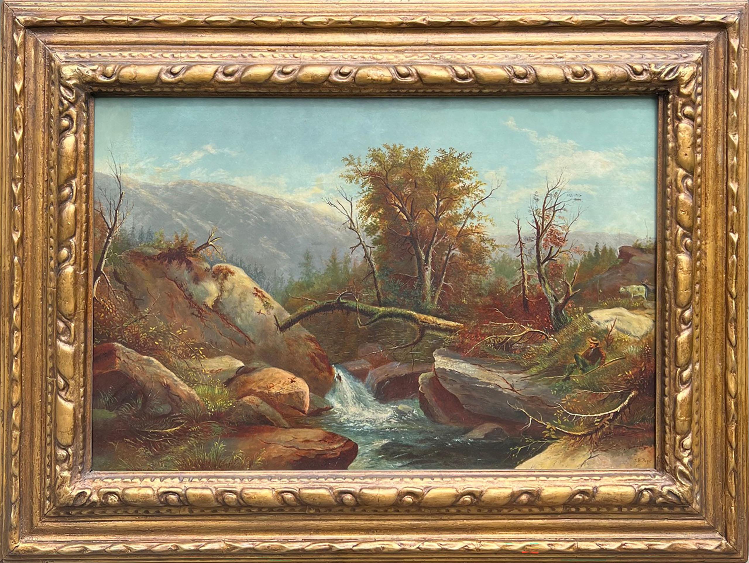 Thomas Benjamin Pope Landscape Painting - Newburgh by Hudson River School Artist Thomas B. Pope (American, 1834-1891)