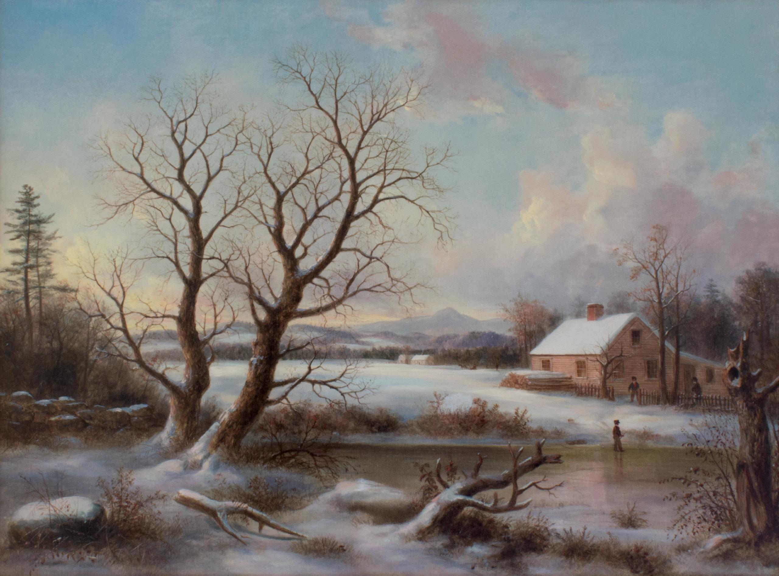 Paysage d'hiver du XIXe siècle en Pennsylvanie par Thomas Birch en vente 2