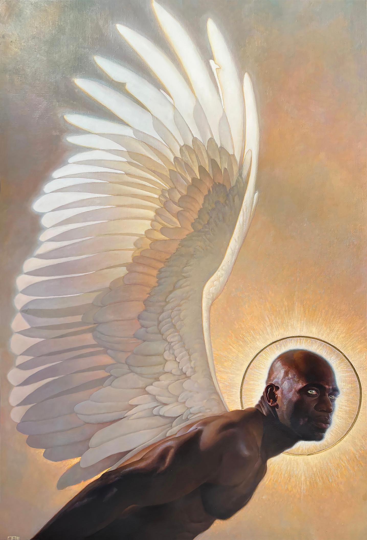 Thomas Blackshear Figurative Painting - Black Angel - African American Artist - Black Artist