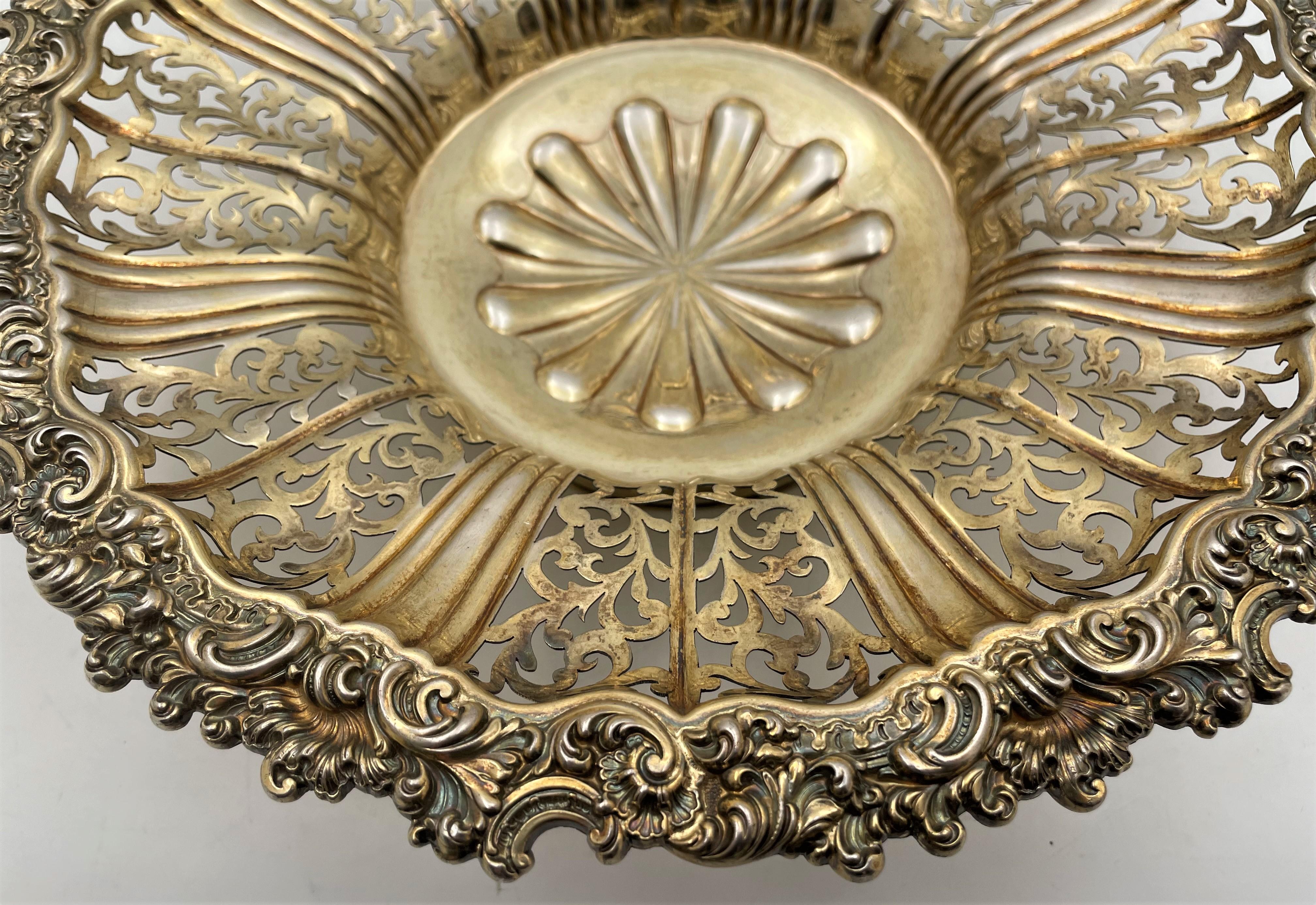 Early 19th Century Thomas Blagden & Co 1811 Georgian Gilt Sterling Silver Pierced Centerpiece Bowl