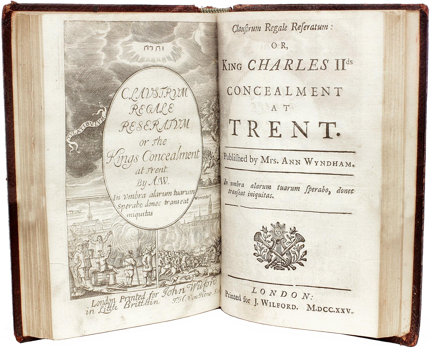 AUTEUR : BLOUNT, Thomas. 

TITRE : Boscobel : or the Compleat History Of the Most Miraculous Preservation of King Charles II. Après la bataille de Worcester, le 3 septembre 1651. À quoi s'ajoute... la dissimulation du roi de Trente. Publié par Mme
