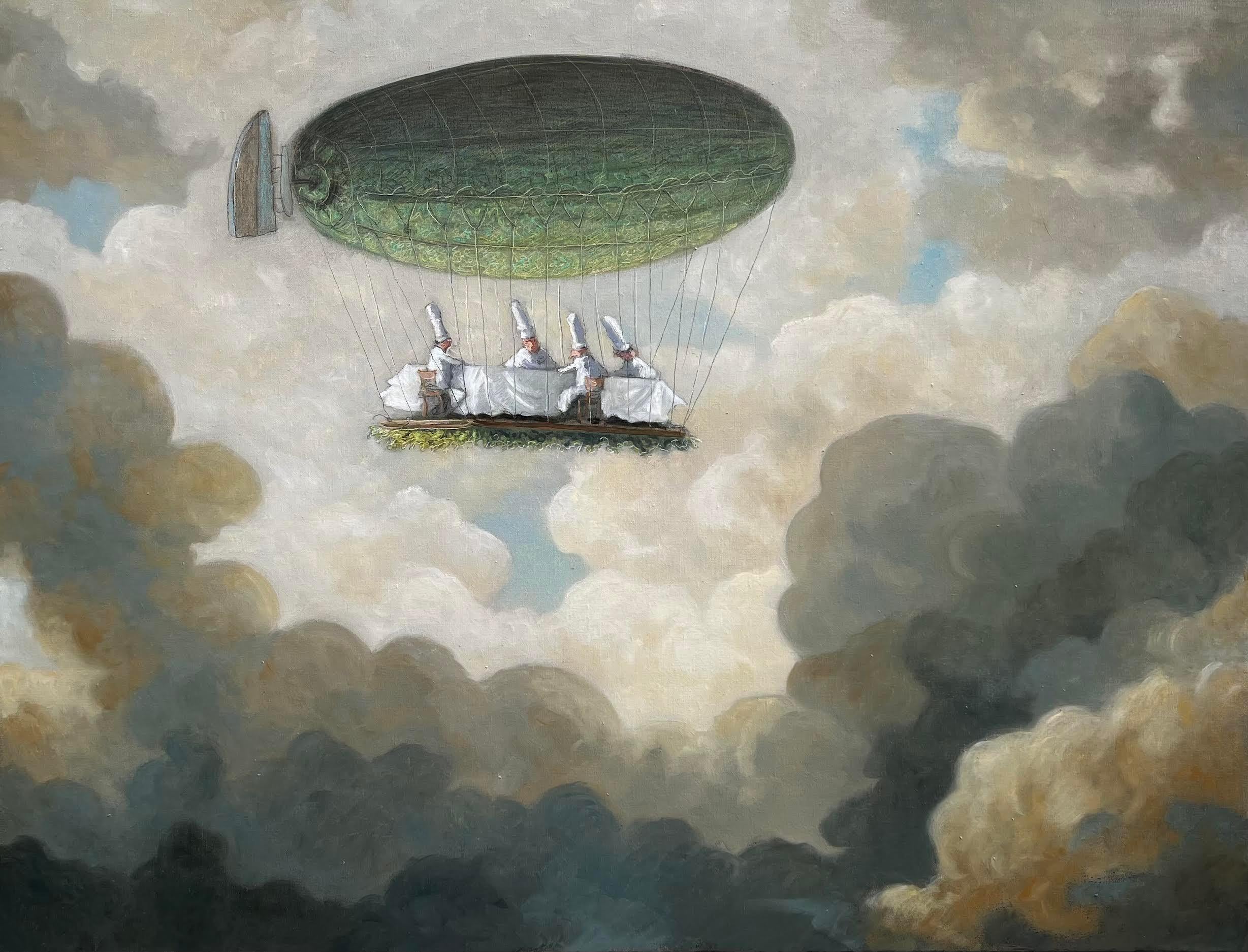 Montgolfière – Painting von Thomas Bossard