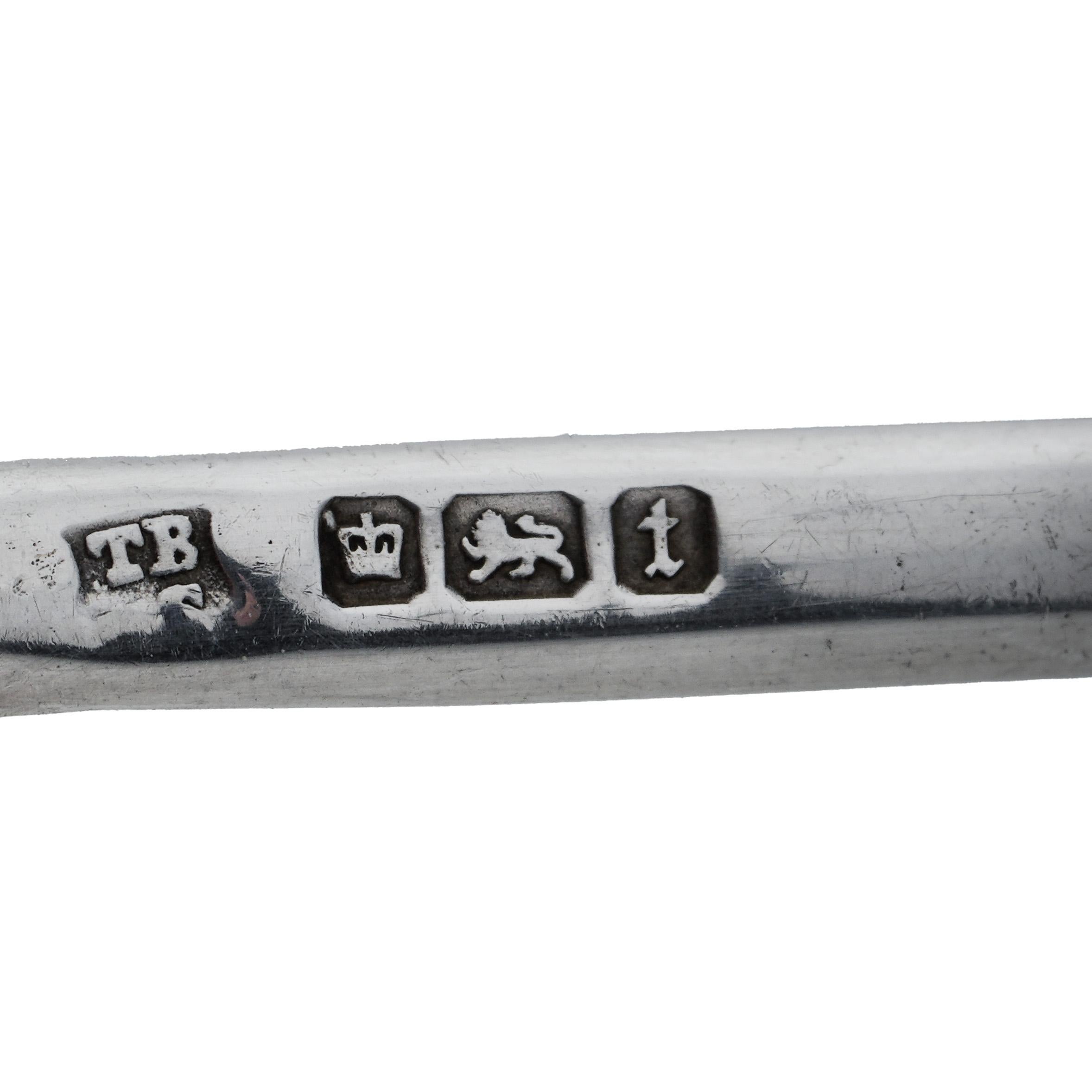 Argento Thomas Bradbury & Sons Ltd. Antico set di 7 cucchiai da tè in argento sterling di epoca edoardiana in vendita