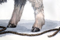 "Blue Goblet" (white lamb) Contemporary Surrealist Painting Animal Still Life