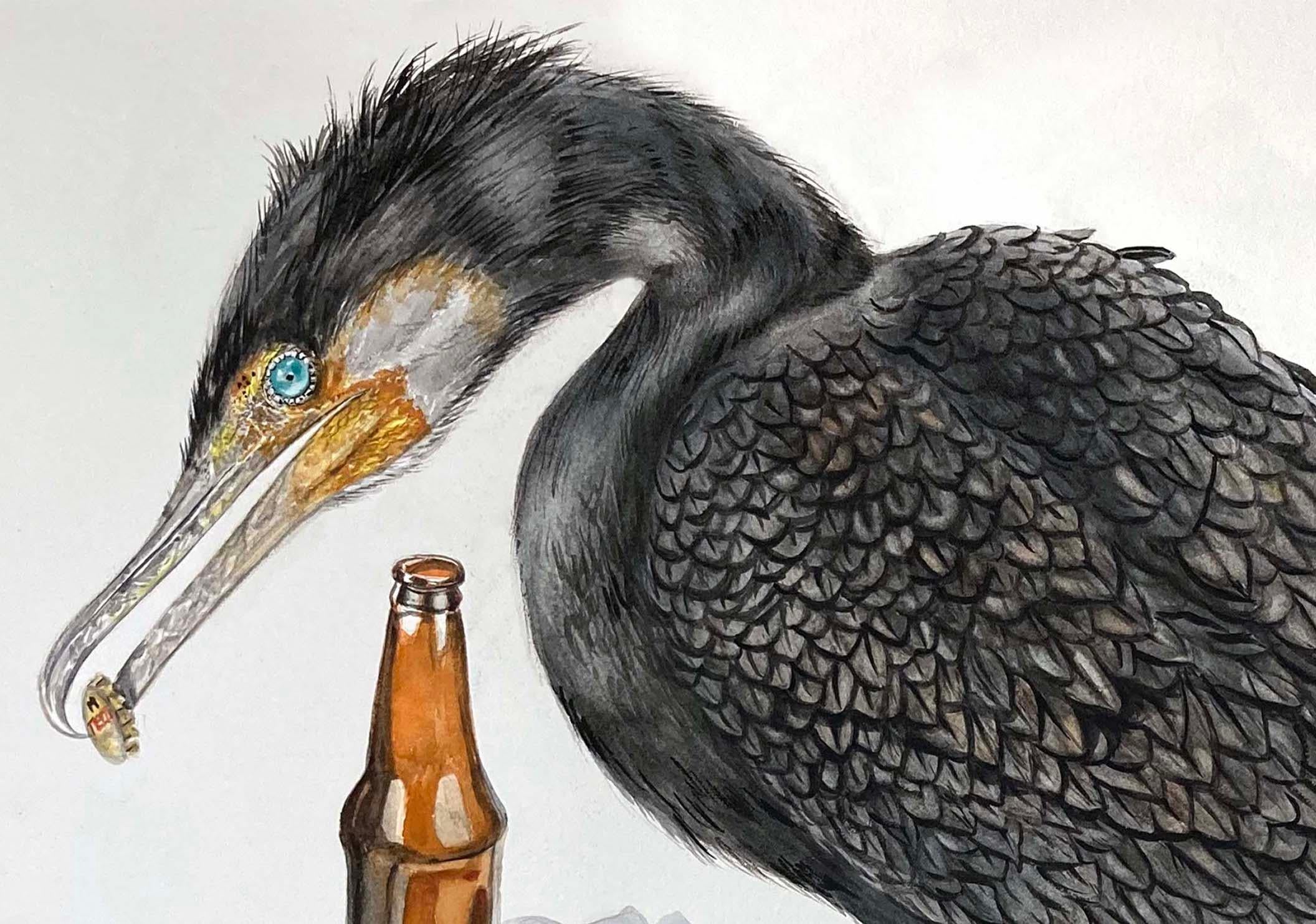 cormorant painting