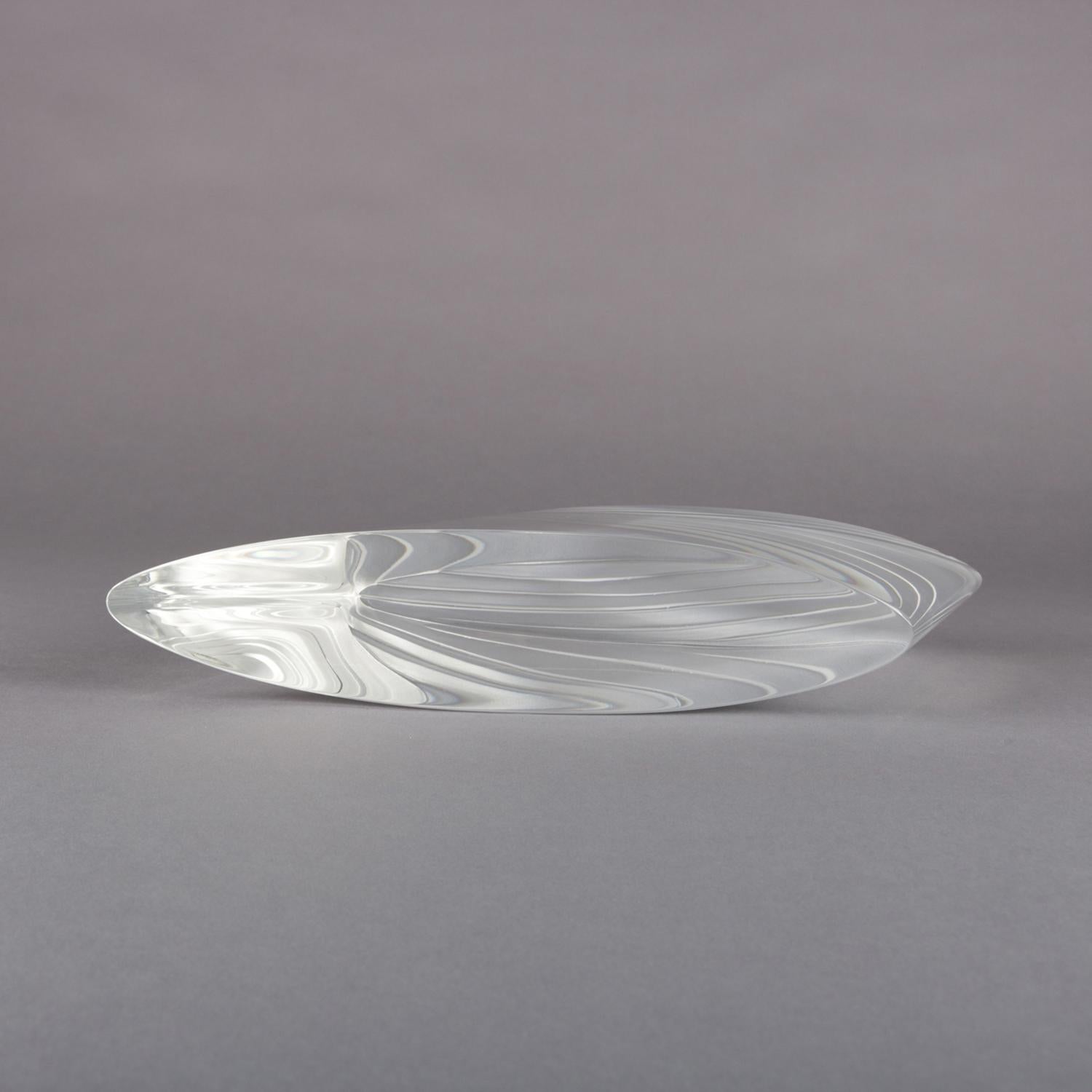 Czech Thomas Brzon Contemporary Cut-Glass Optic Glass Abstract Sculpture, circa 2016