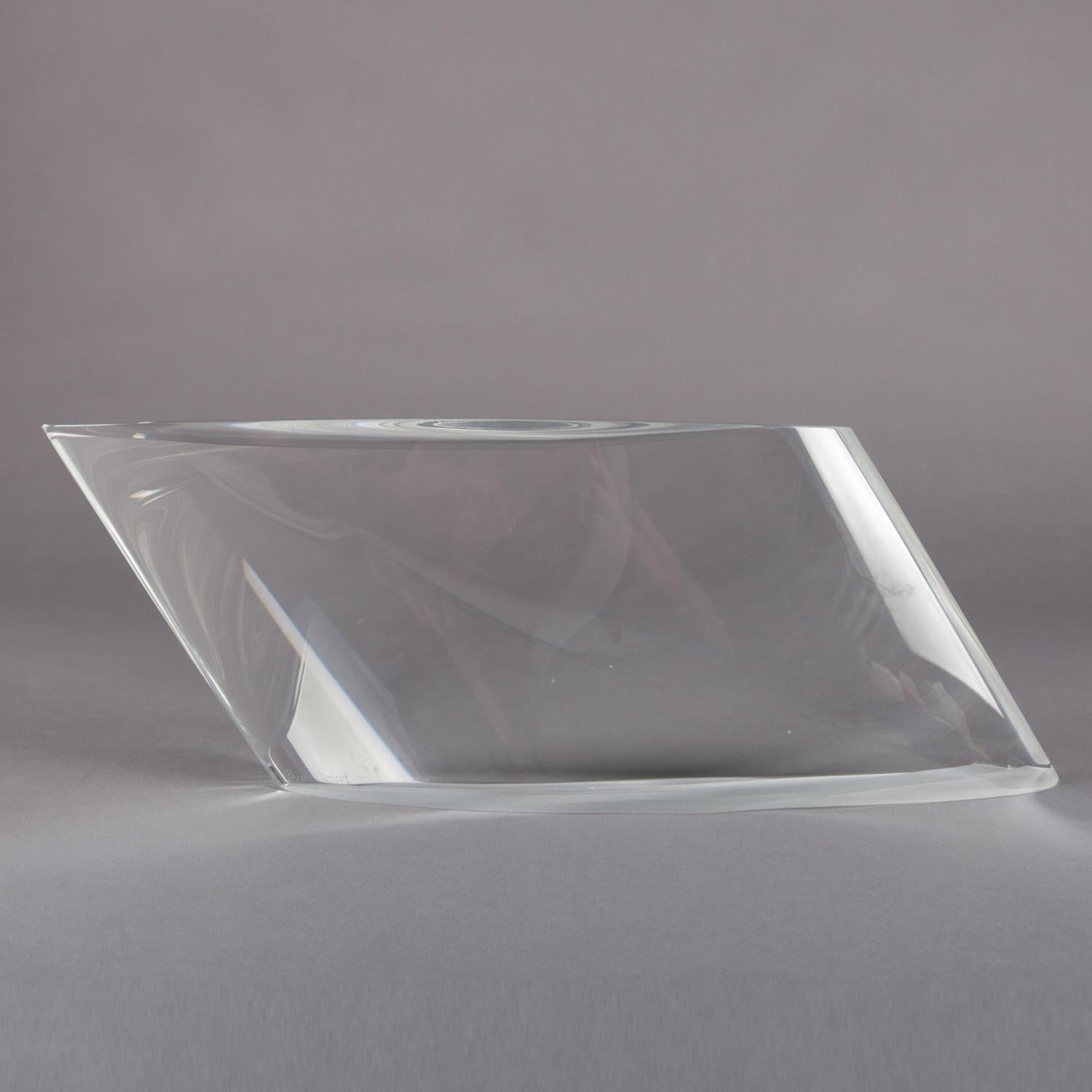 Cast Thomas Brzon Contemporary Cut-Glass Optic Glass Abstract Sculpture, circa 2016
