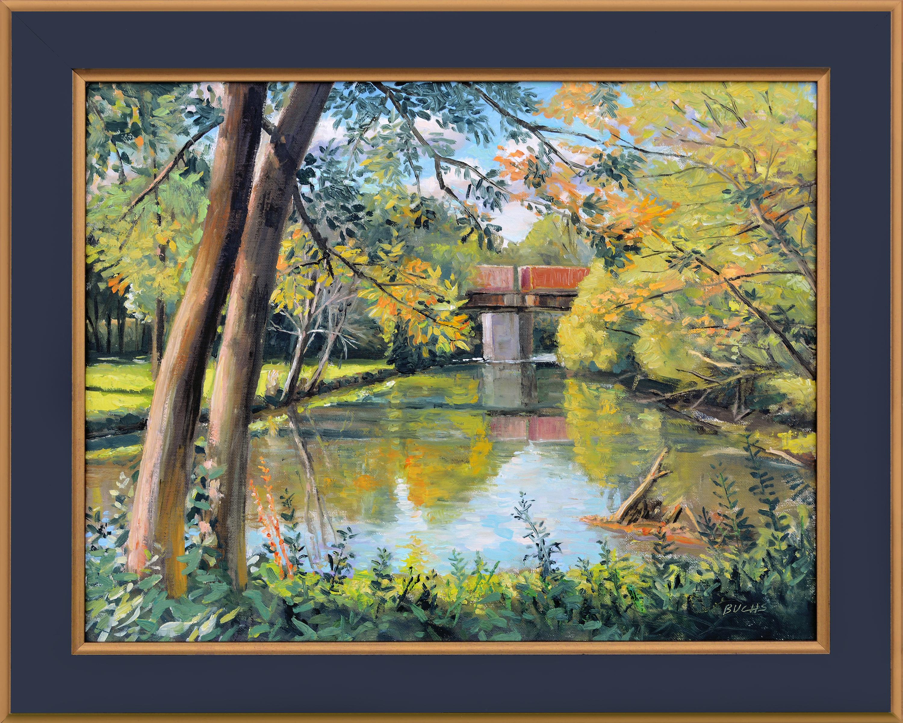 Neo Impressionism Landscape River Water Nature Travel Contemporary Signed - Painting by Thomas Buchs