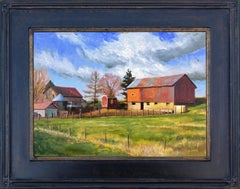 Plein Air Neo Impresionismo Granja Rural Nómada Viaje Naturaleza Contemporáneo Firmado