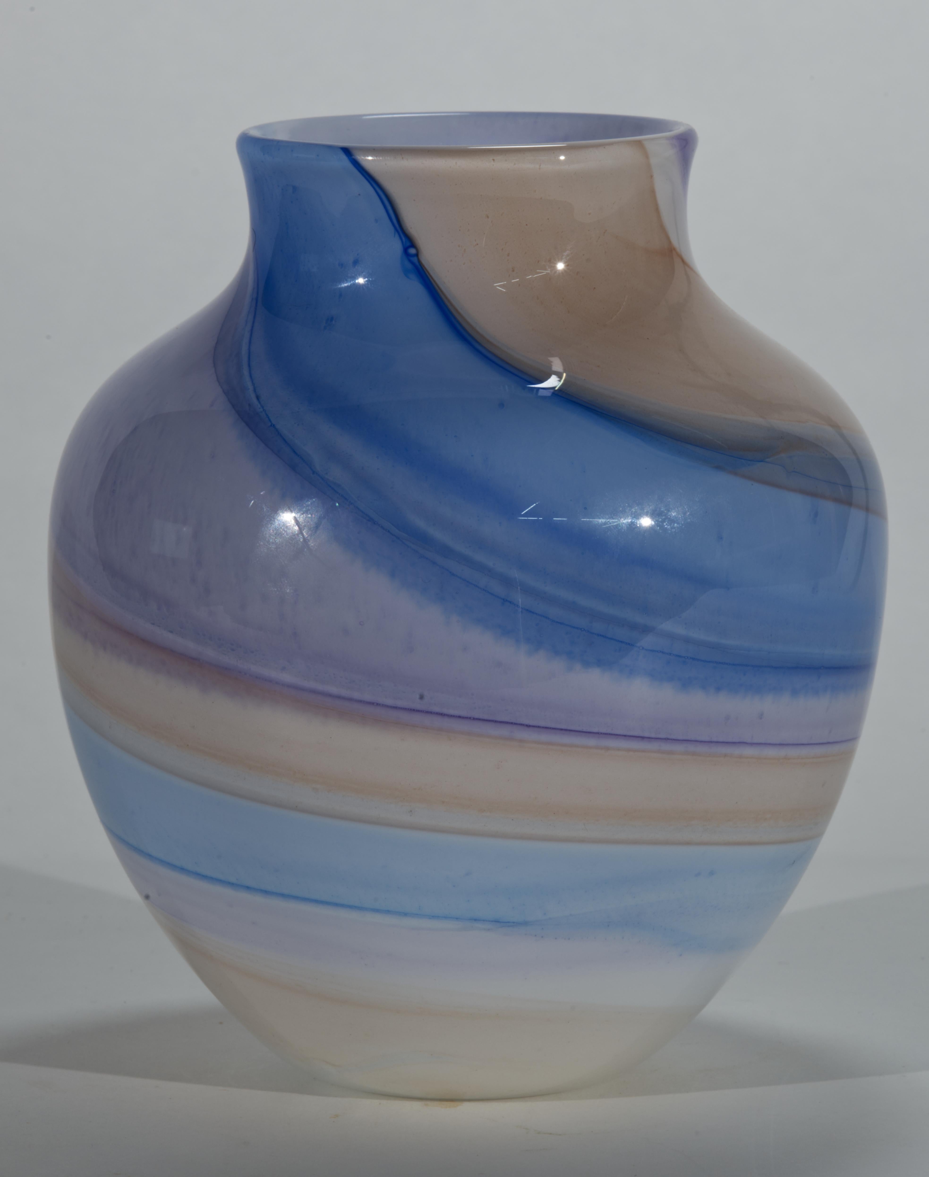Thomas Buechner III for Vitrix Hot Glass Studio Striped Vase, NY Art Glass For Sale 5