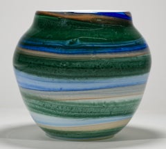 Thomas Buechner III for Vitrix Hot Glass Studio Striped Vase, NY Art Glass