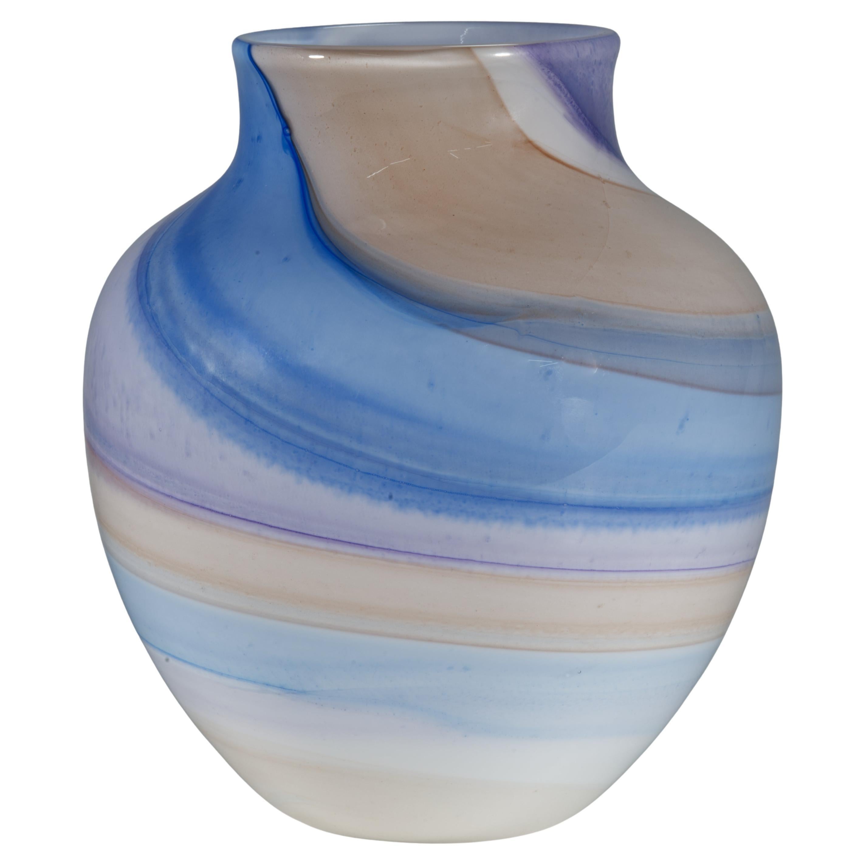 Thomas Buechner III for Vitrix Hot Glass Studio Striped Vase, NY Art Glass
