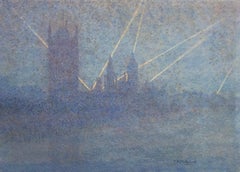 Searchlights, Houses of Parliament, London - Thomas Buford Meteyard