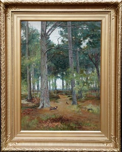Altyre Estate near Forres Scotland - Scottish art 1890 landscape oil painting