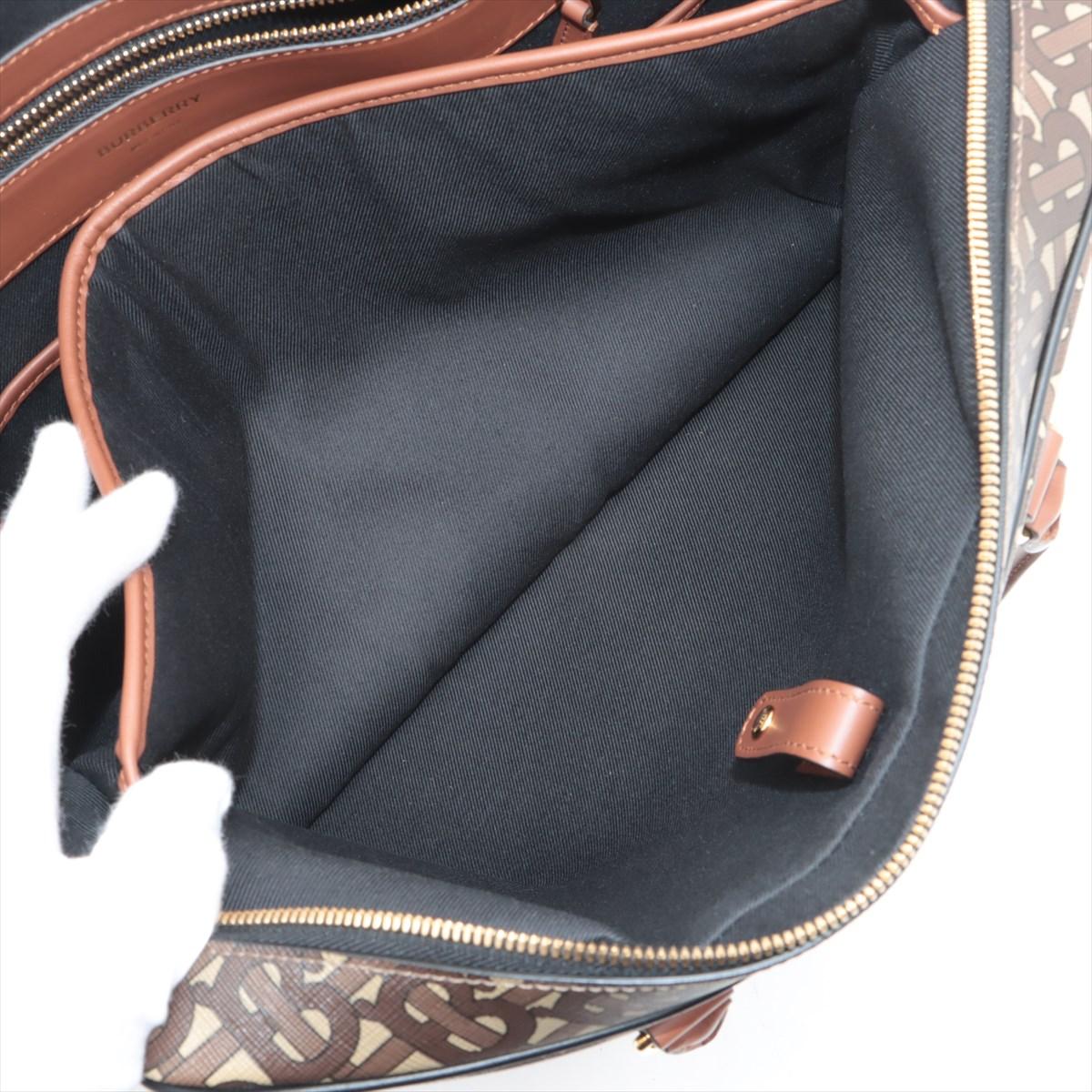 Thomas Burberry TB Monogram Two-Way Business Bag Brown For Sale 6