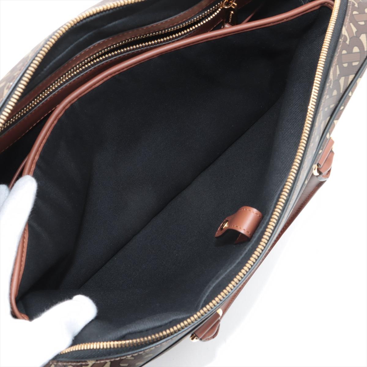 Thomas Burberry TB Monogram Two-Way Business Bag Brown For Sale 7