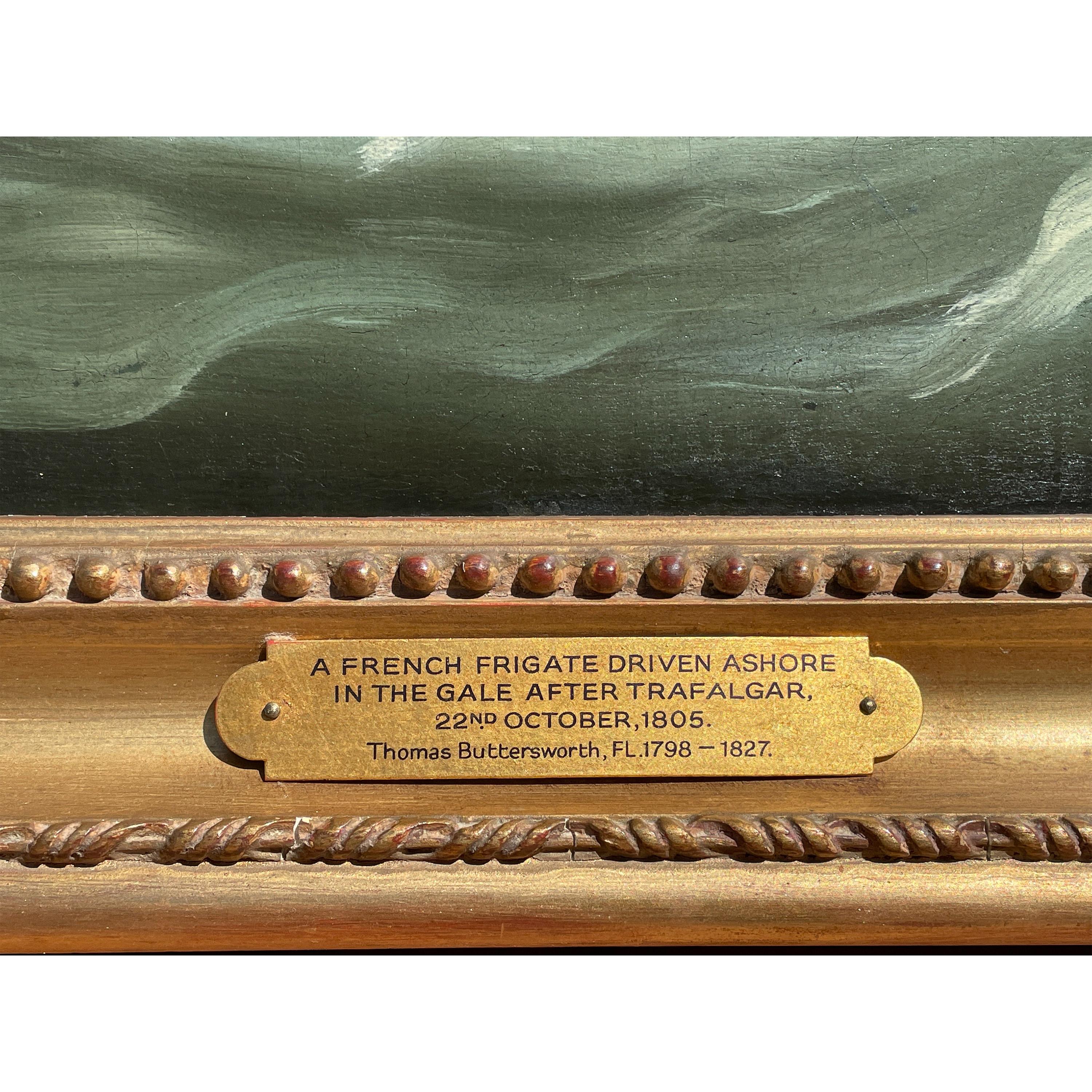 Dipinto ad olio di navi della Marina Militare Antique French Frigate After Battle of Trafalgar in vendita 7