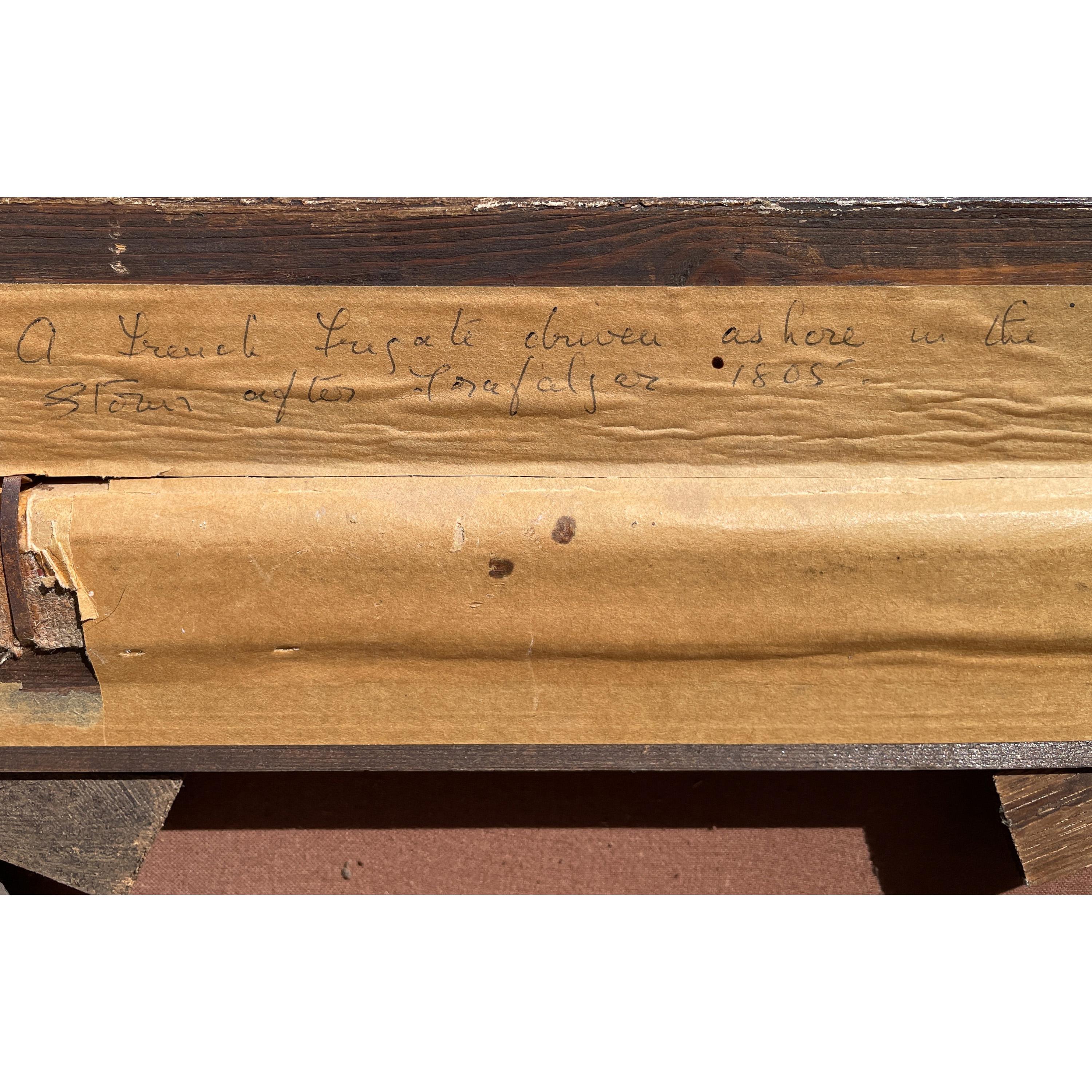 Dipinto ad olio di navi della Marina Militare Antique French Frigate After Battle of Trafalgar in vendita 10