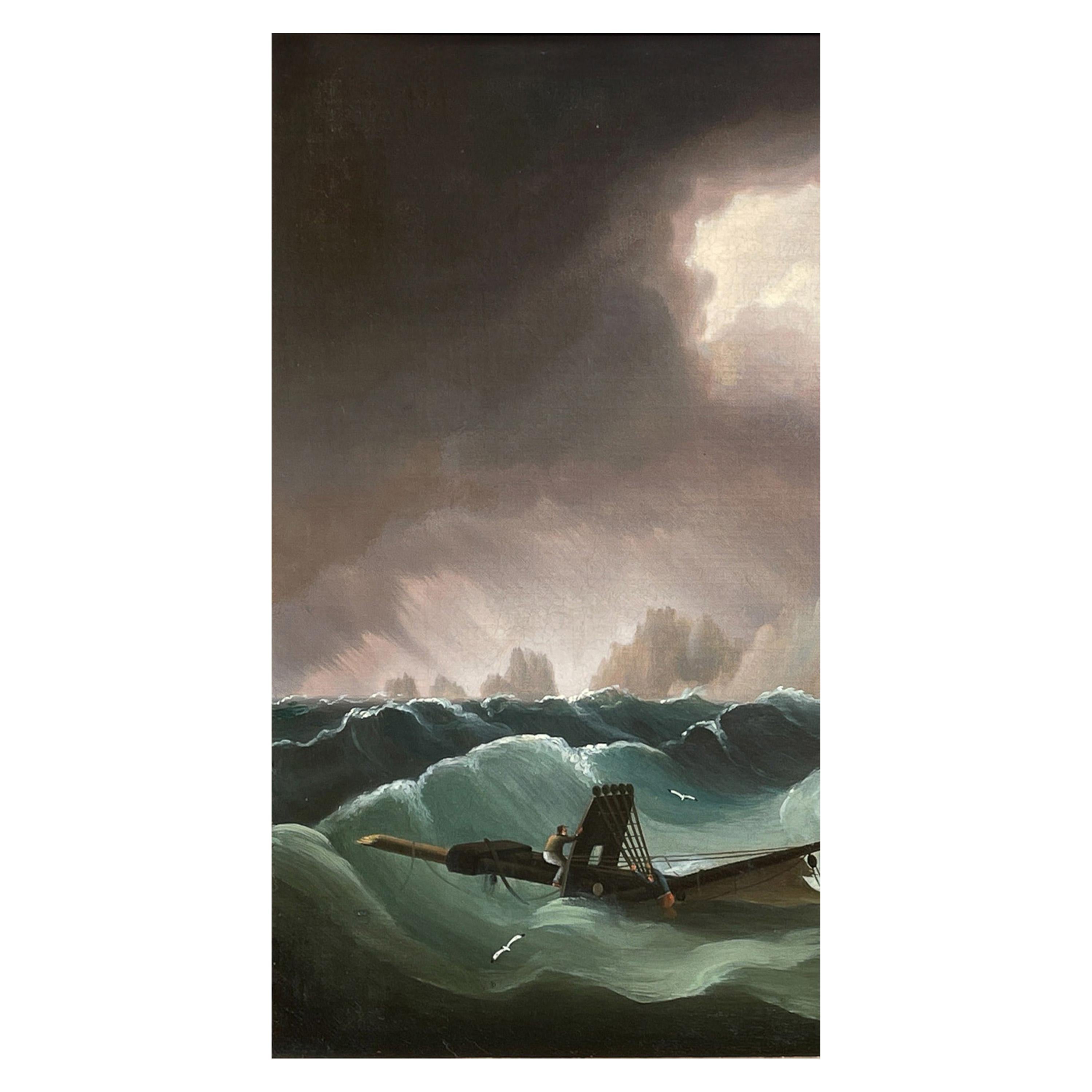 Un importante dipinto marittimo a olio su tela di Thomas Buttersworth (1768-1842), 