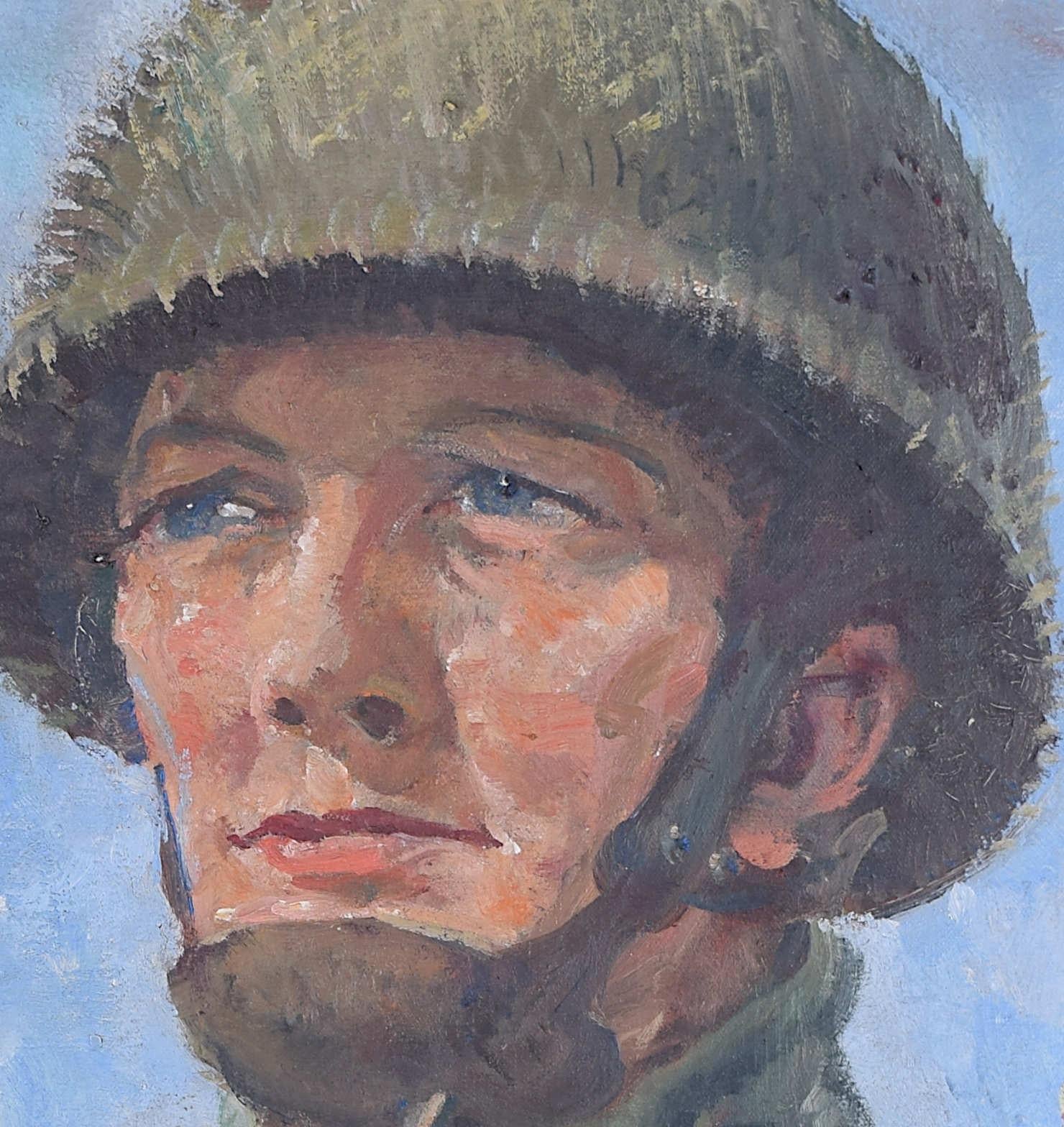Paratrooper, oil painting by Thomas Cantrell Dugdale For Sale 1