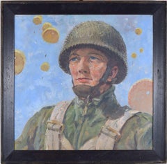 Paratrooper, oil painting by Thomas Cantrell Dugdale