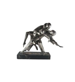 Thomas Cartier (1879-1943)+Bronze with silver patina « Tango Erotica »