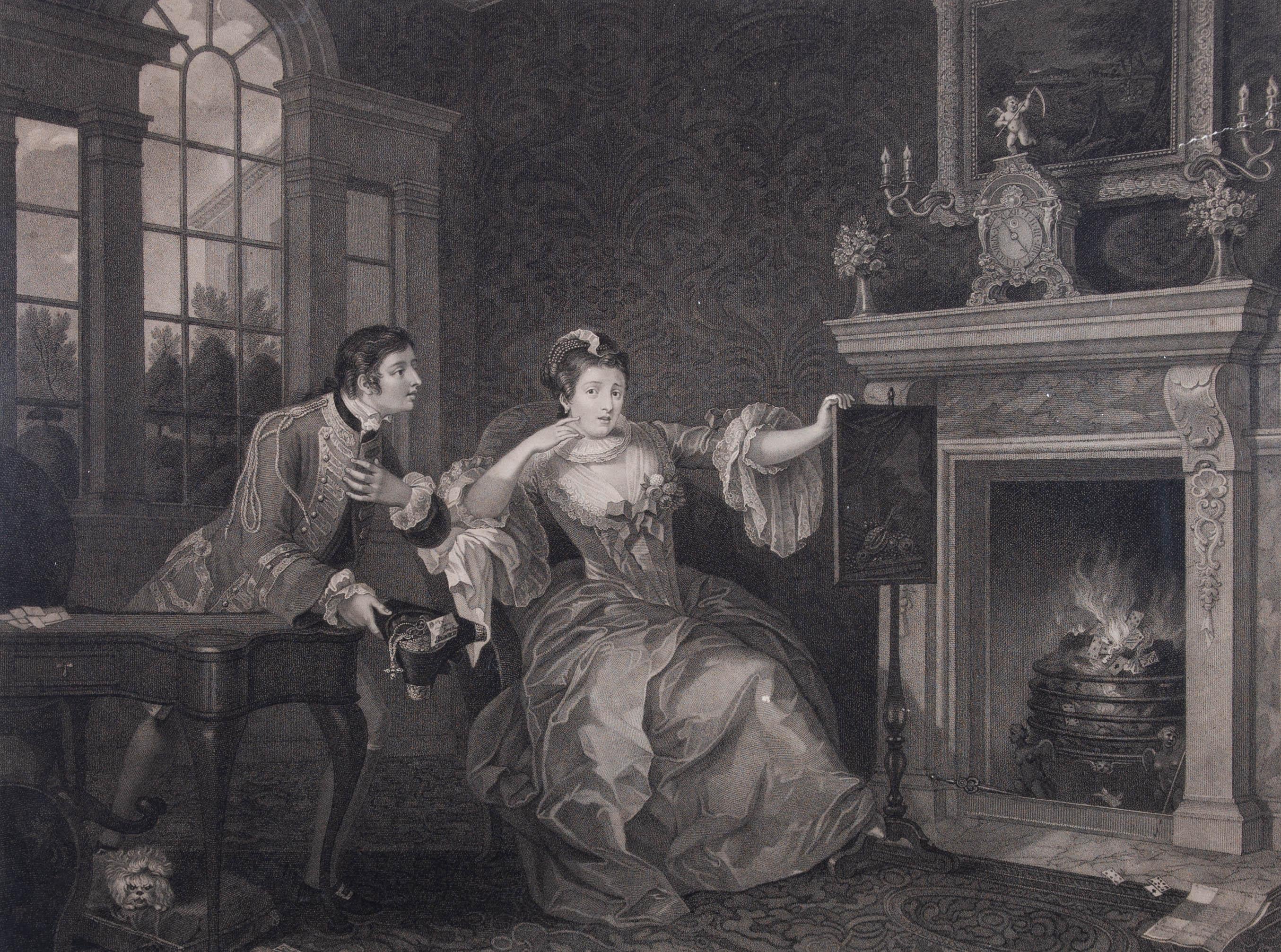 T. Cheesman (1760-1834) after Hogarth - 1820 Engraving, The Lady's Last Stake - Print by Thomas Cheesman