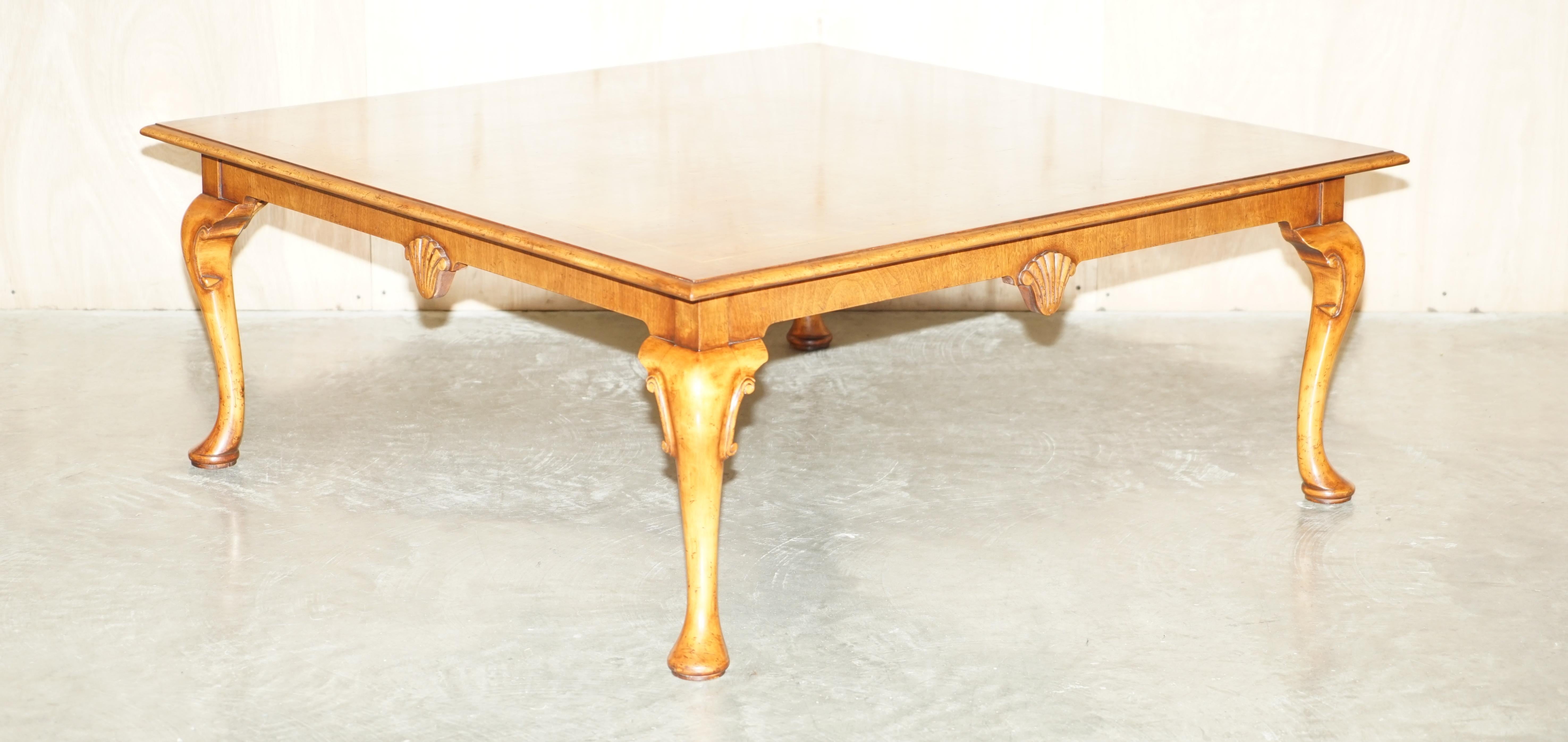 We are delighted to offer for sale this stunning Thomas Chippendale style vintage Burr Walnut coffee table with Elegant cabriolet legs.

A very decorative piece with a timber patina to die for, the Walnut is expertly cut and looks glorious in any