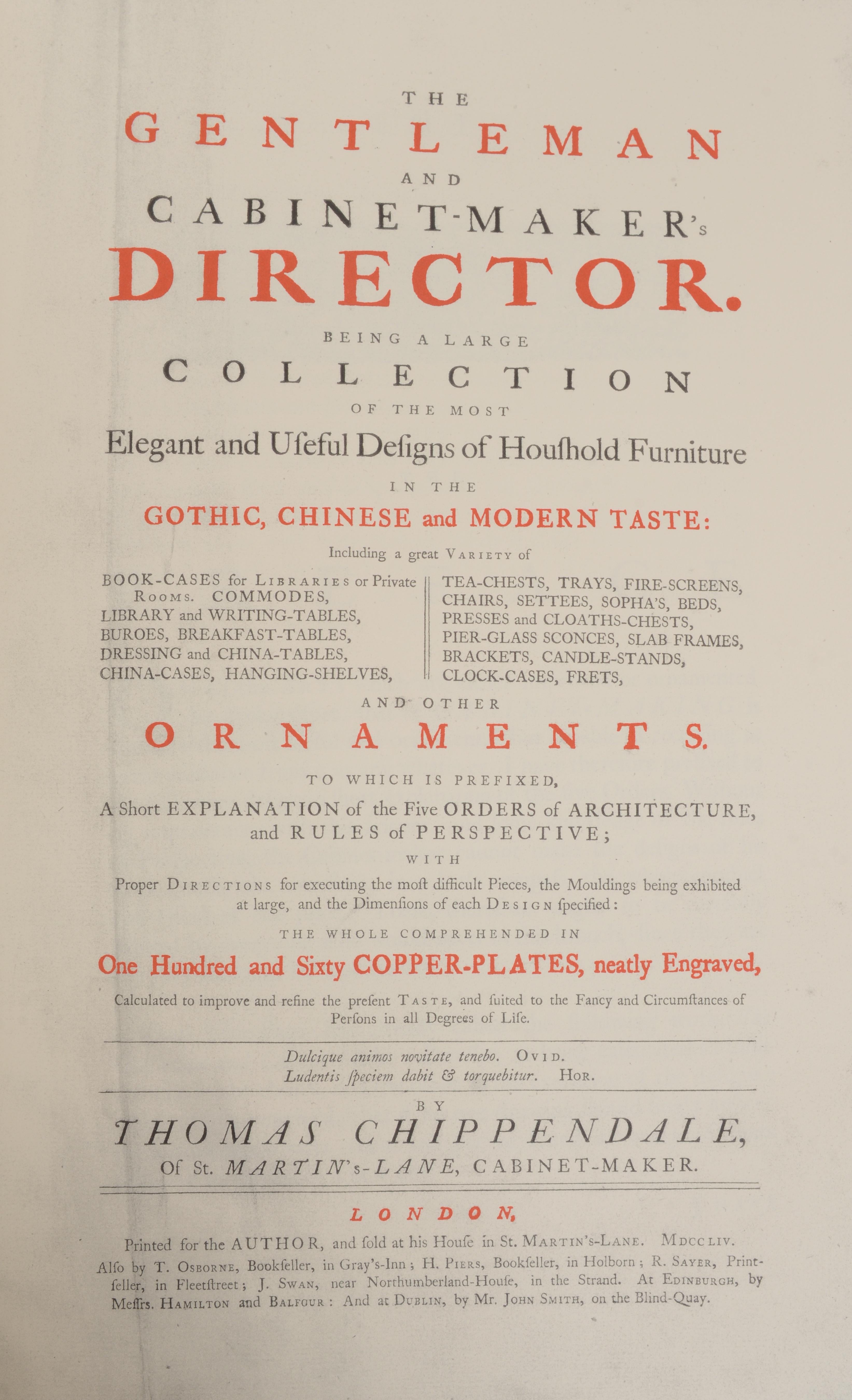 Thomas Chippendale's, the Gentleman and Cabinet Makers Director, Facsimile For Sale 2