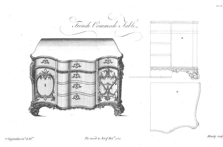 Papier The Gentleman and Cabinet Makers Director 1754 (Livre de Thomas Chippendale) en vente