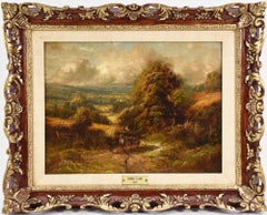 Antique 19th c. English Landscape Oil Painting by Thomas Clark