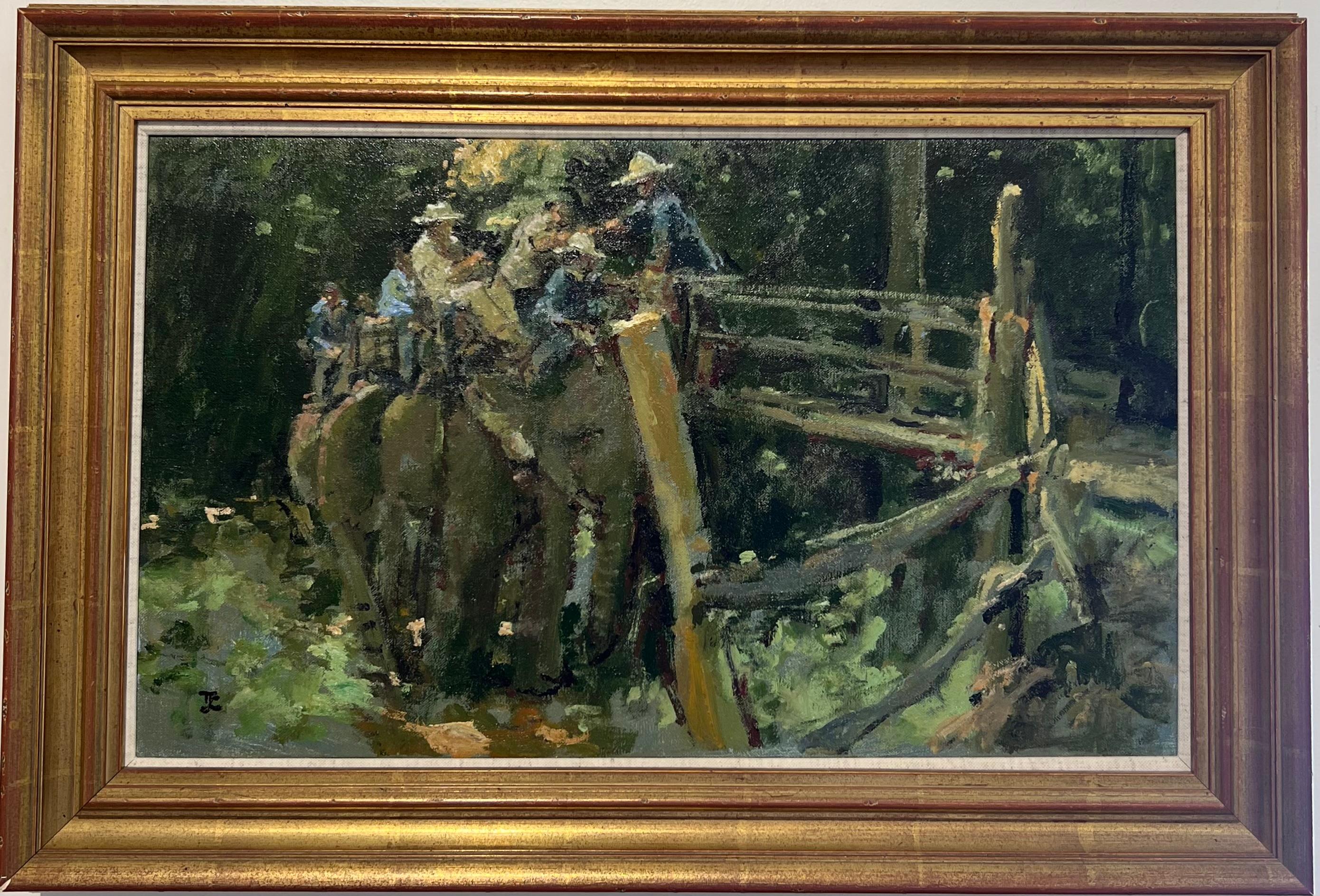 Unloading the Customers, Thailand - Painting by Thomas Coates