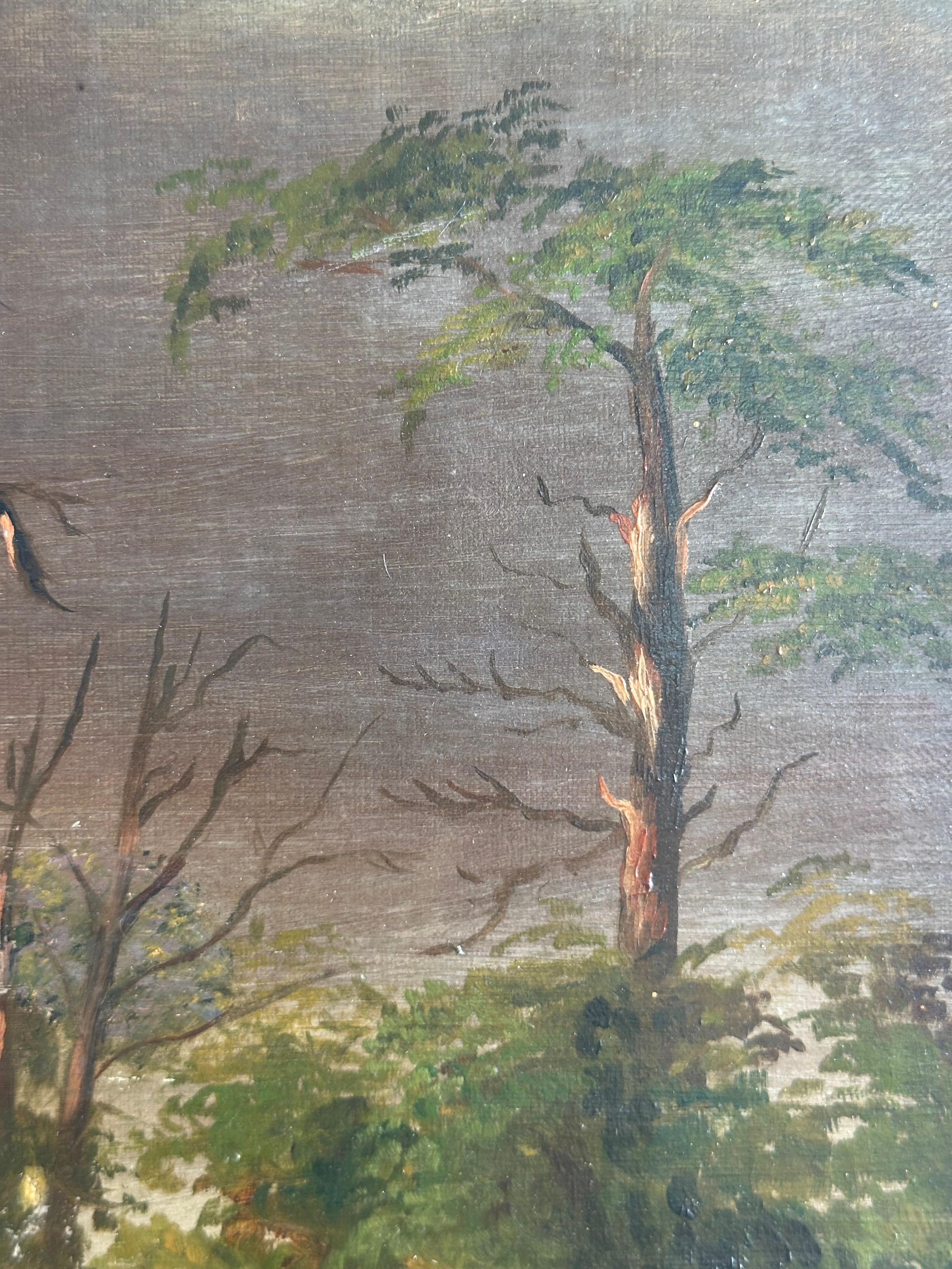 Montañas Catskill desde Germantown NY - Landscape Painting Gris de Thomas Cole