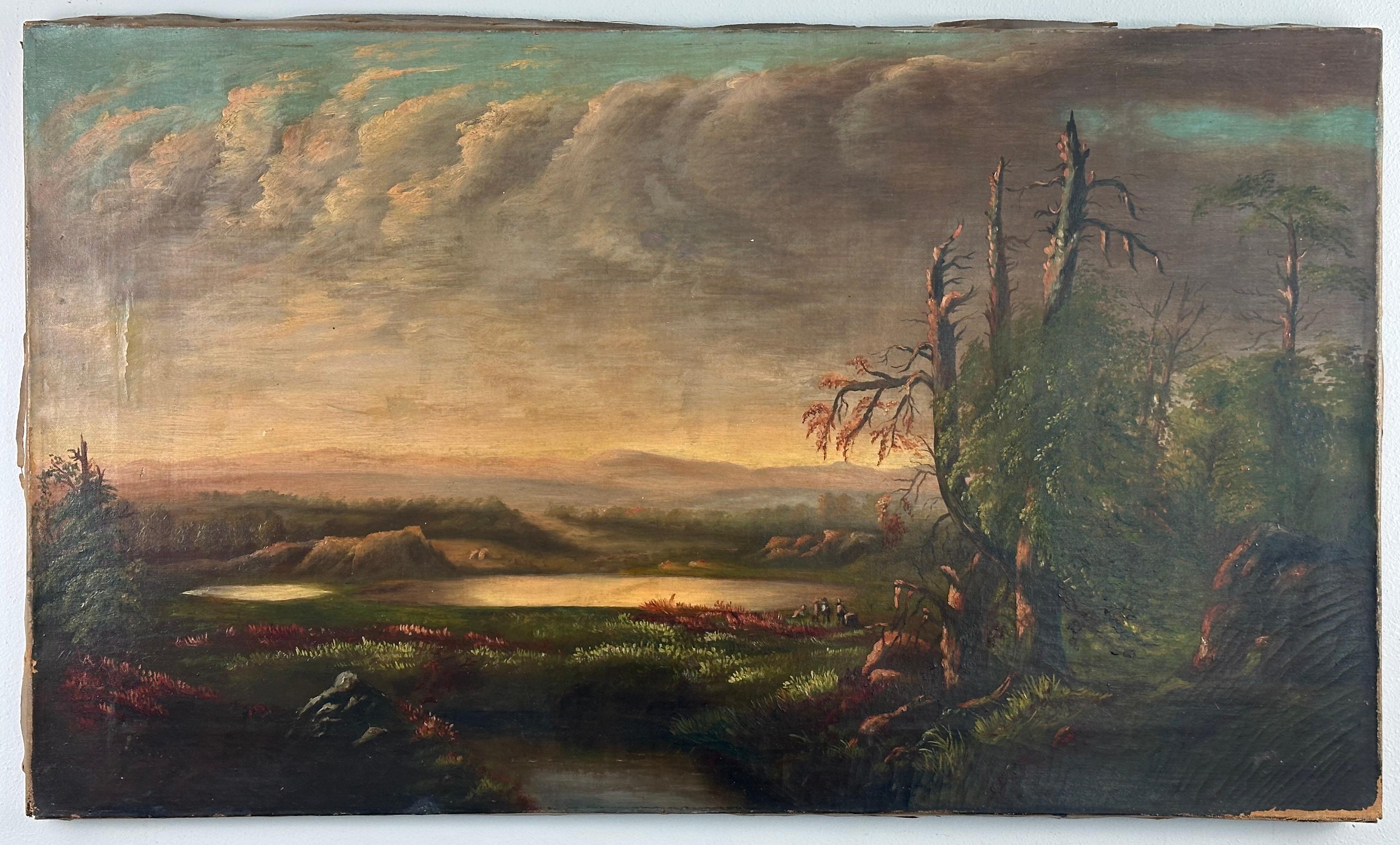Landscape Painting de Thomas Cole - Montañas Catskill desde Germantown NY