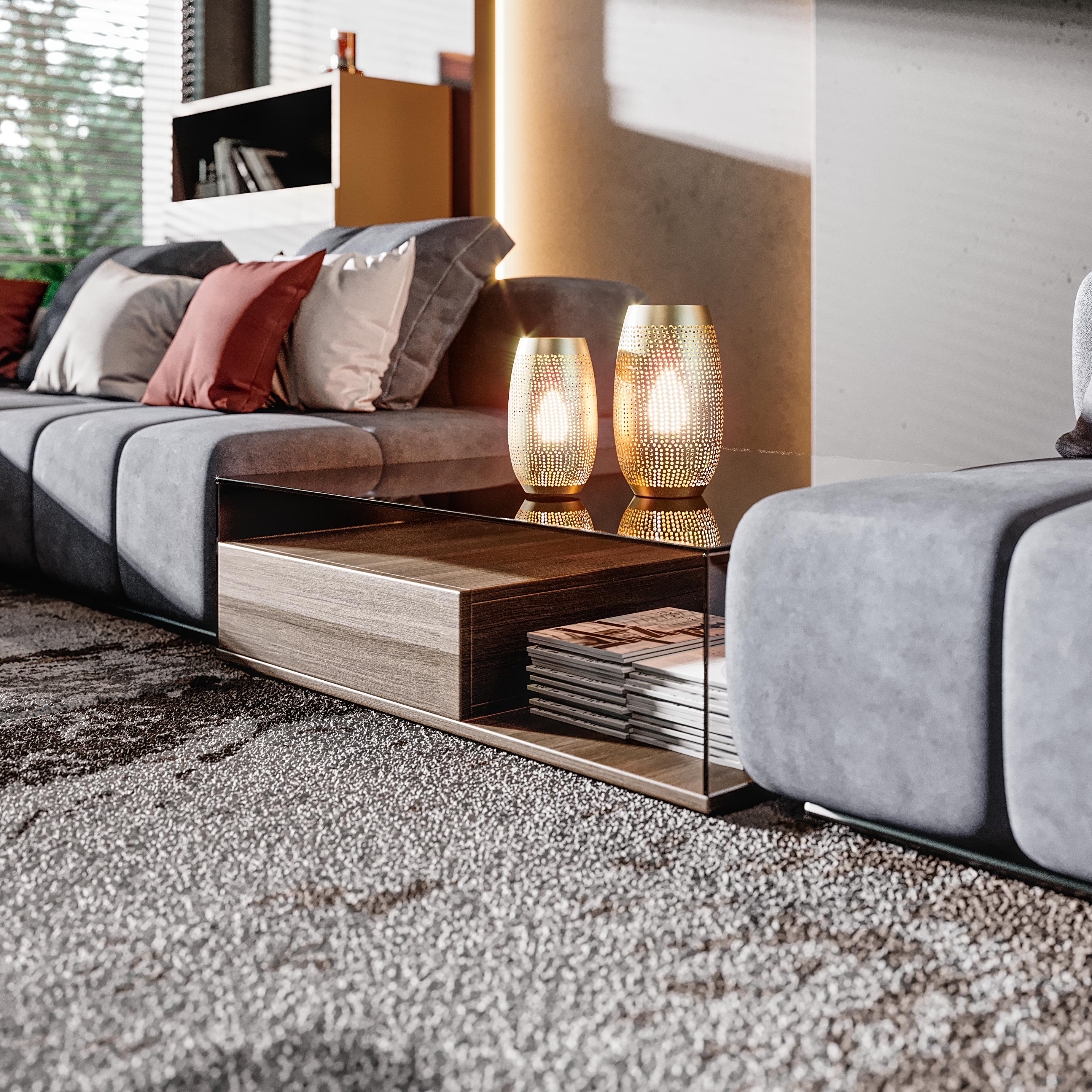 Contemporary Modular Sofa Settee Velvet Blue Marine In New Condition For Sale In Modugno, IT